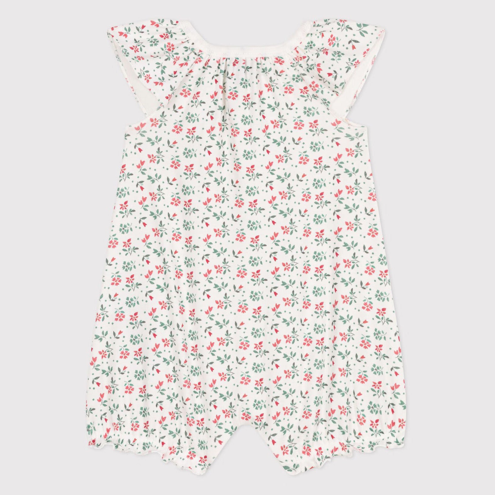 Baby Girls White Floral Cotton Babysuit