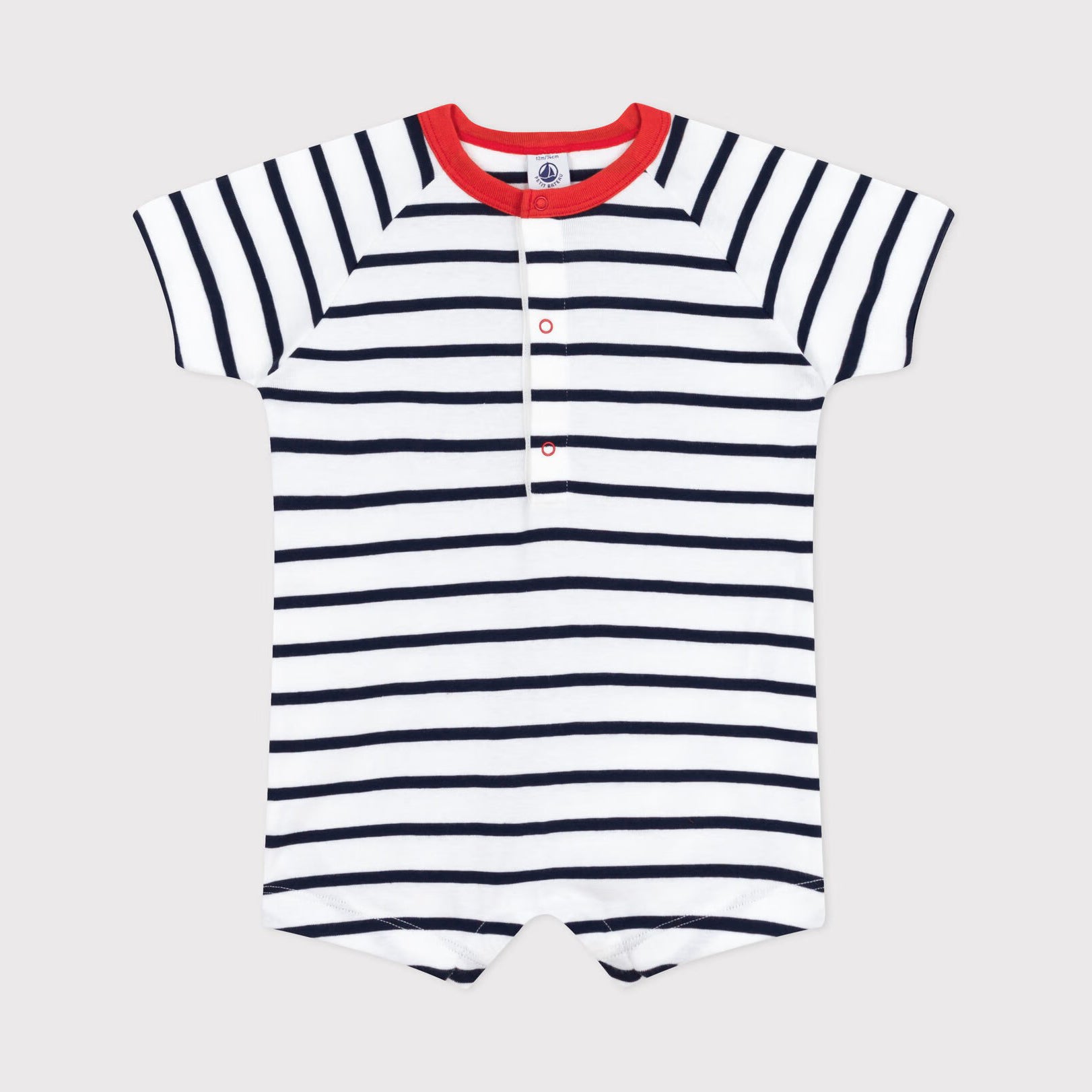 Baby Boys & Girls Dark Blue Stripes Cotton Babysuit