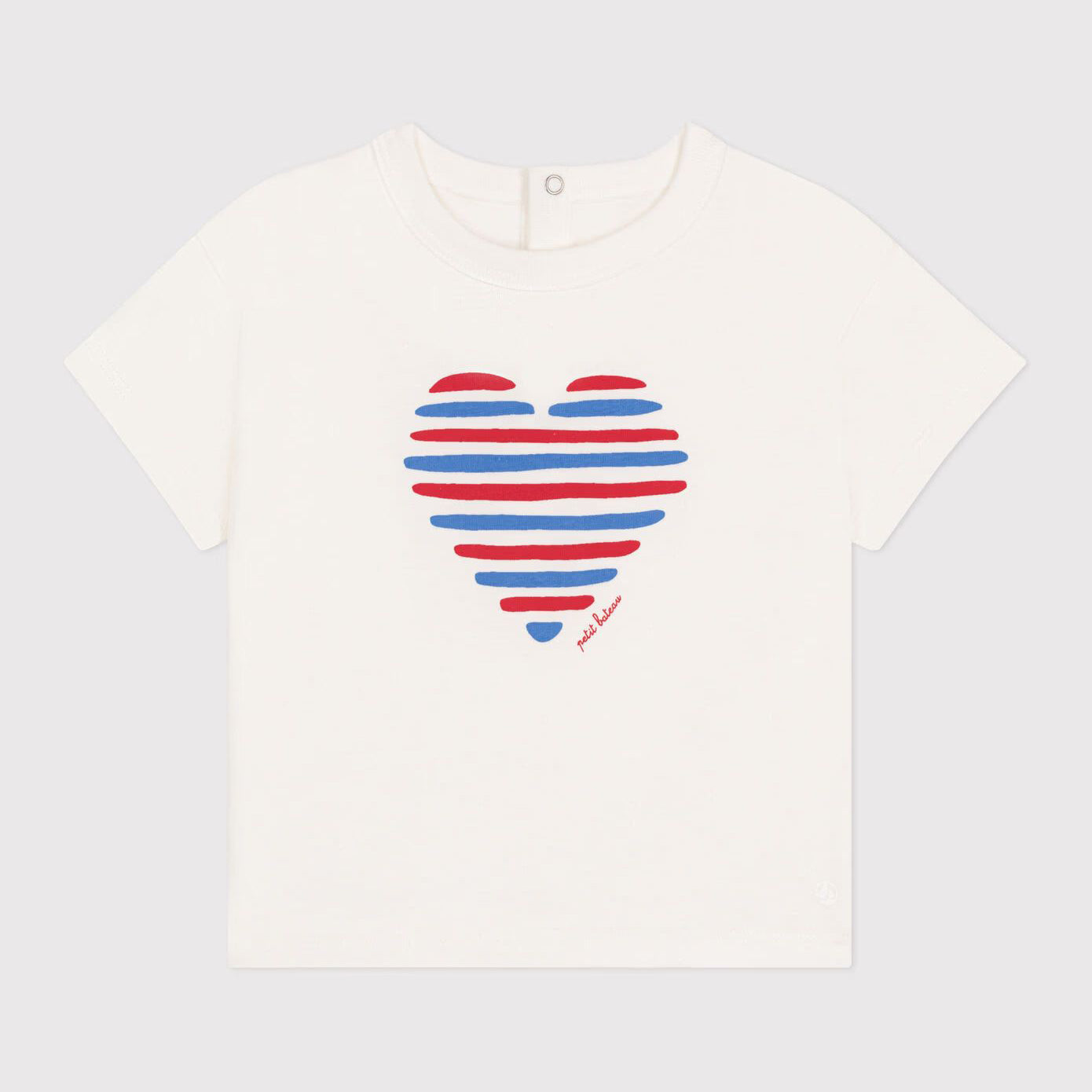 Baby Girls Ivory Printed Heart Cotton T-Shirt
