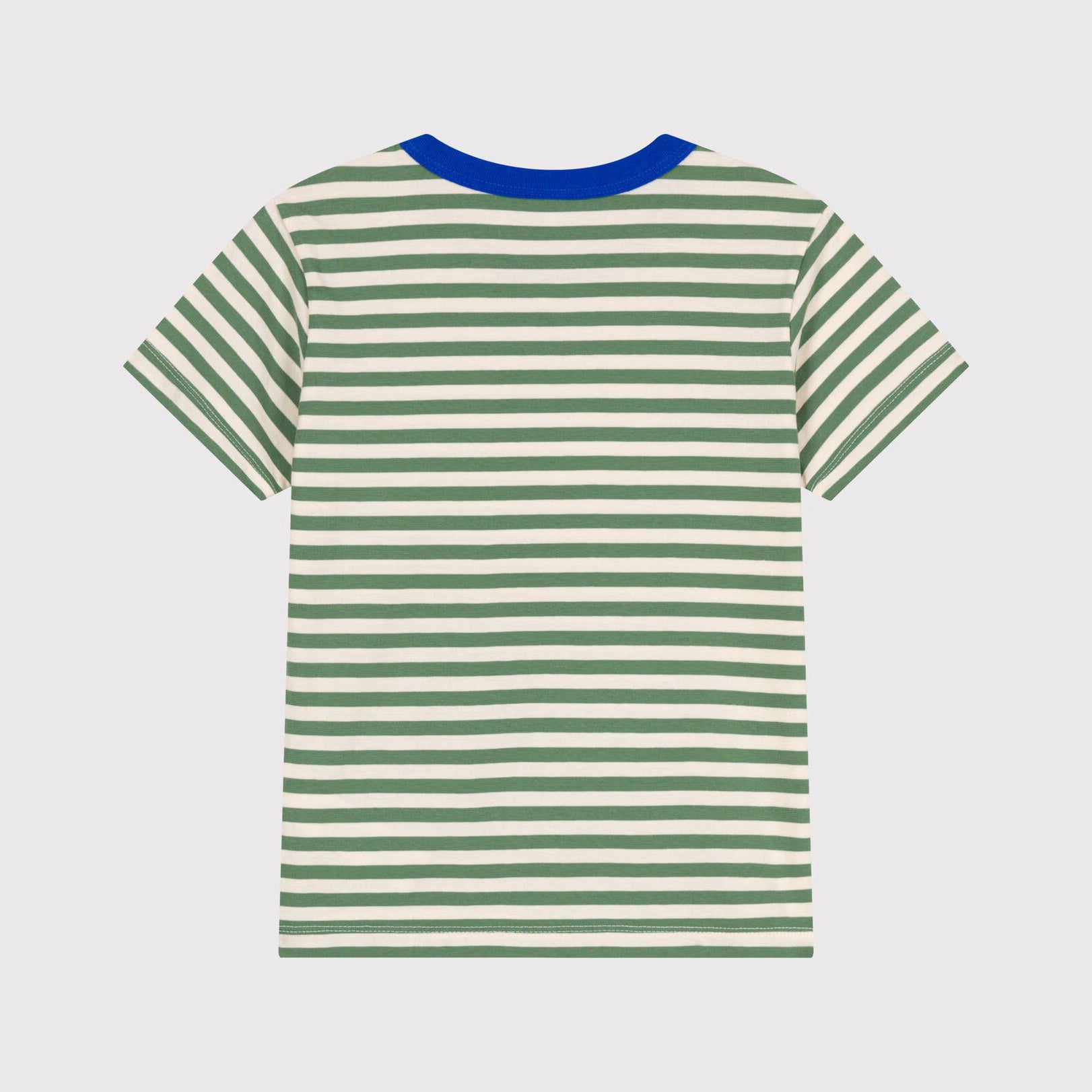 Boys Green Stripes Cotton T-Shirt