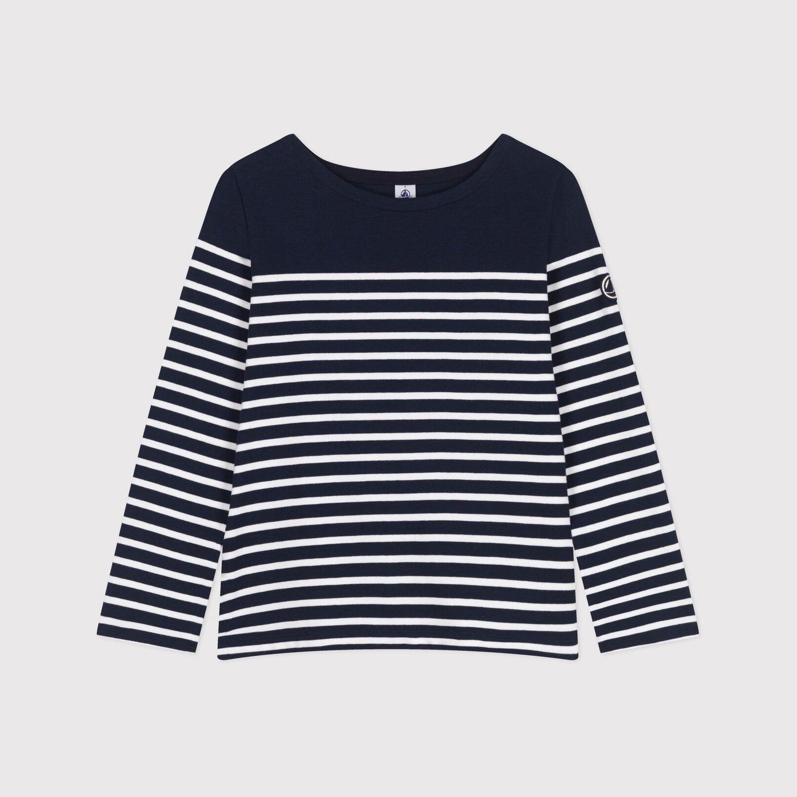 Women Navy Stripes Cotton T-Shirt