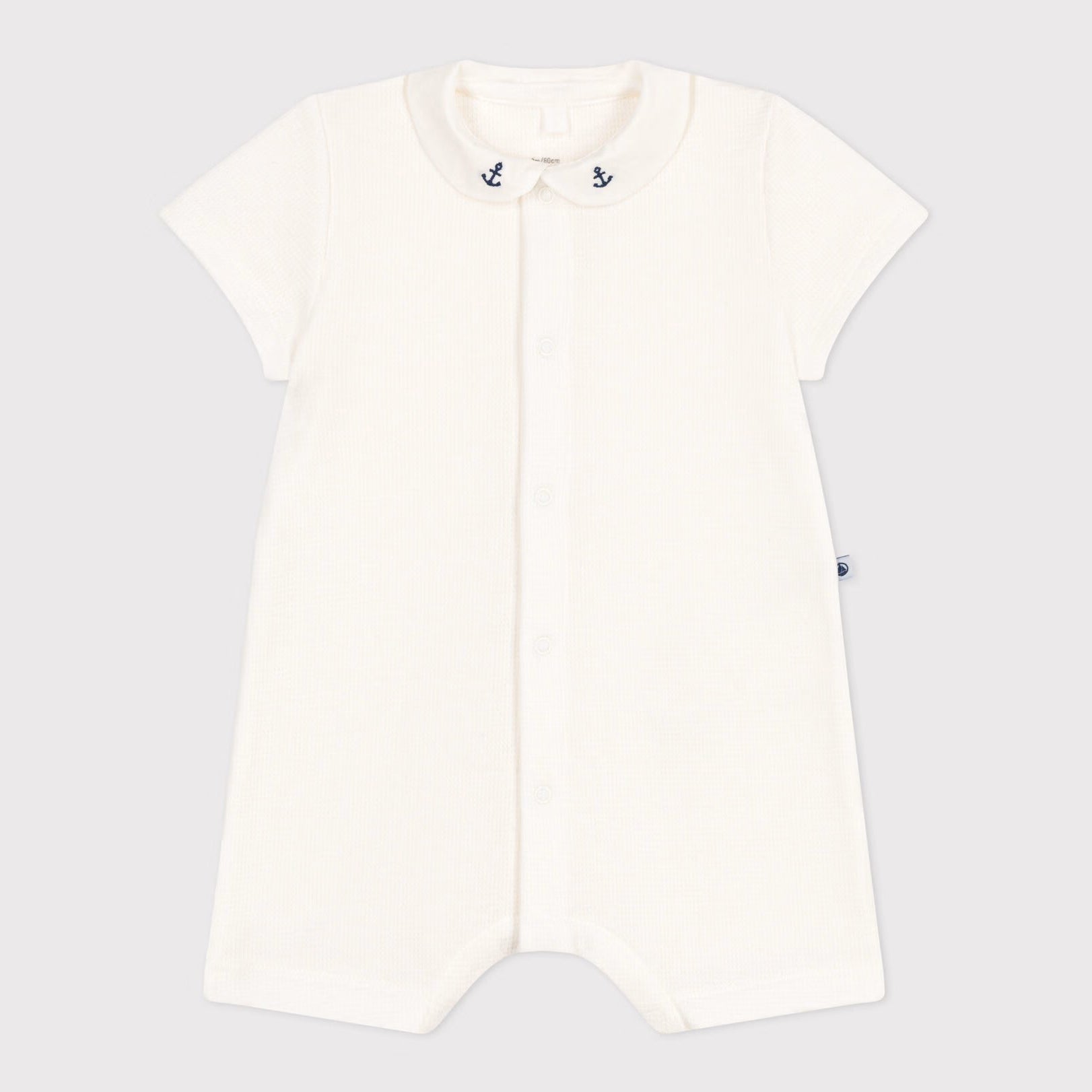 Baby Boys & Girls White Cotton Babysuit