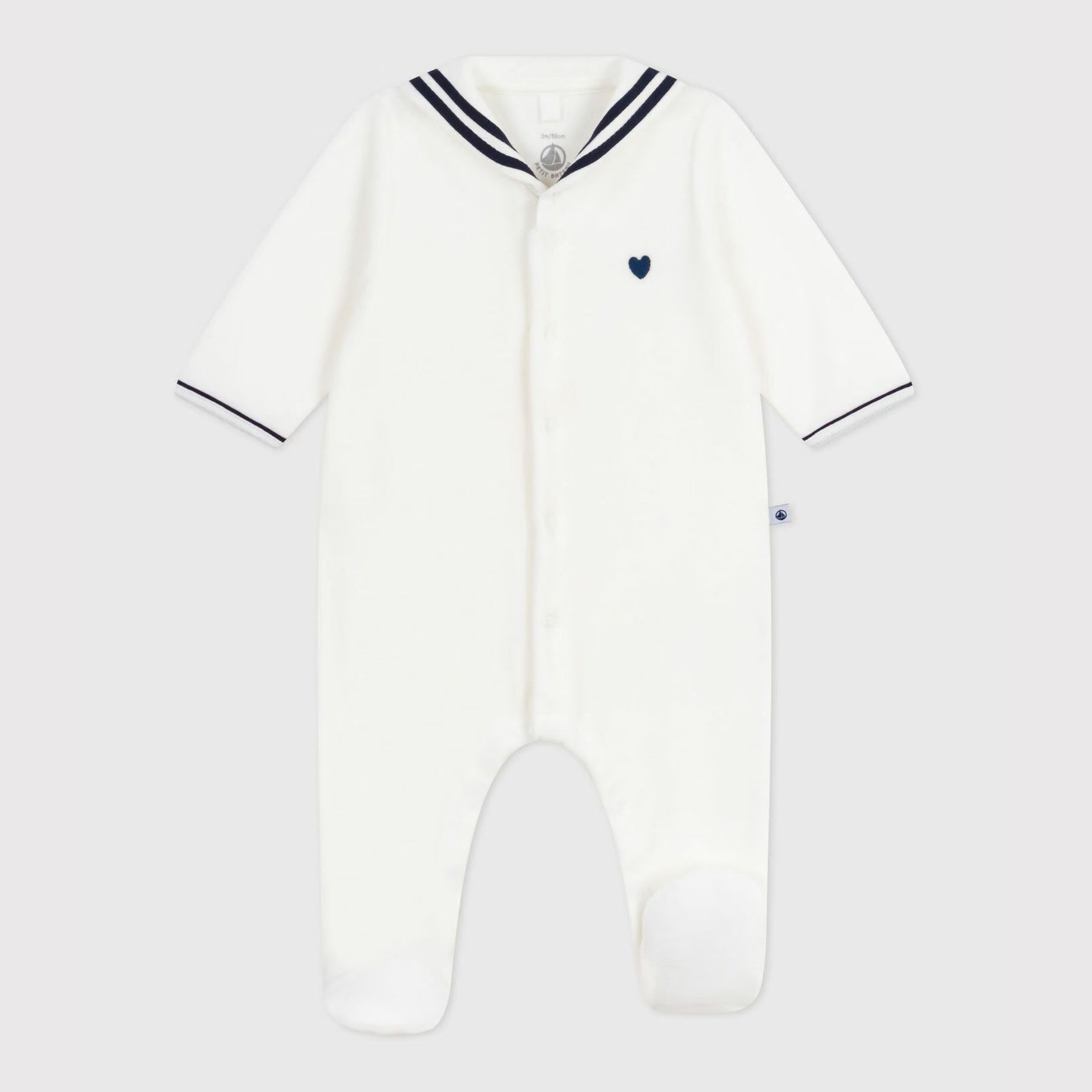 Baby Boys & Girls White Cotton Babysuit