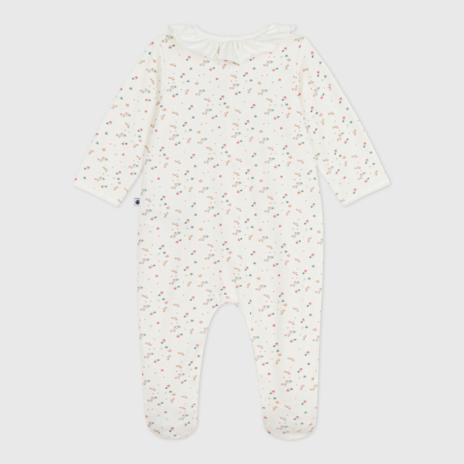 Baby Girls White Floral Cotton Babysuit