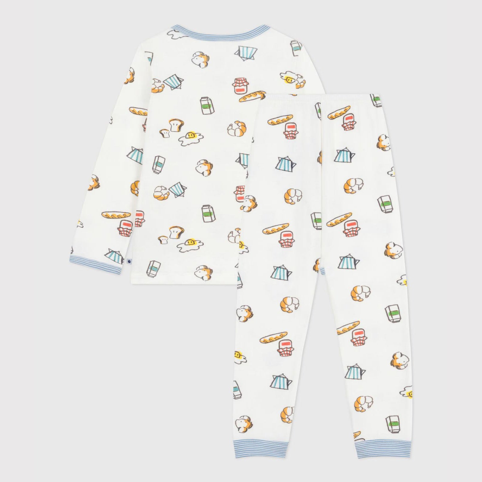 Boys White Printed Cotton Nightwear Set