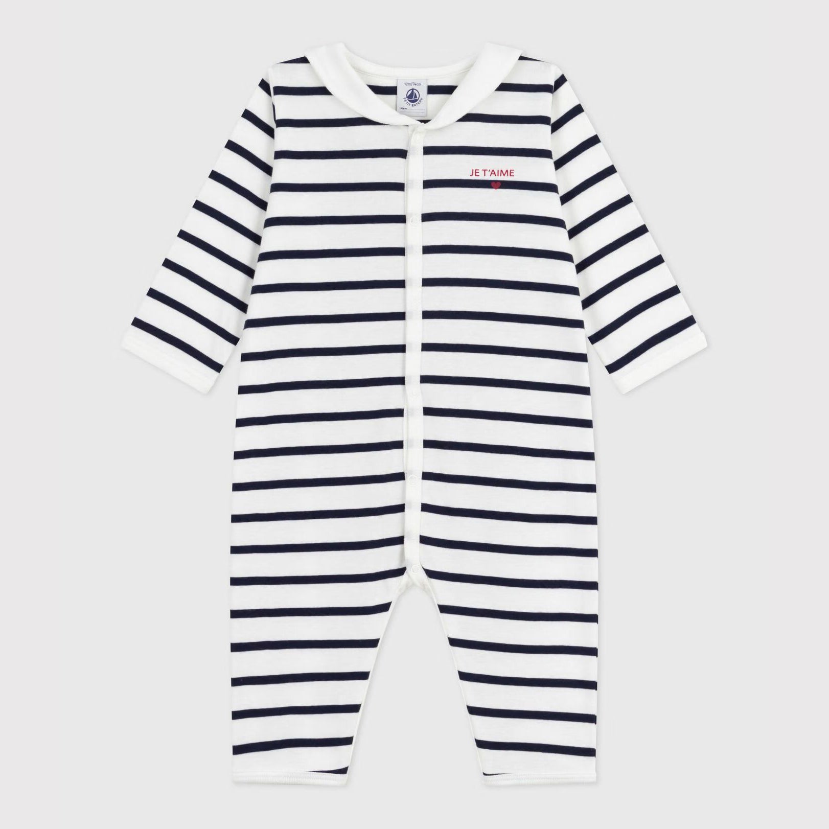 Baby Boys & Girls Dark Blue Stripes Cotton Babysuit