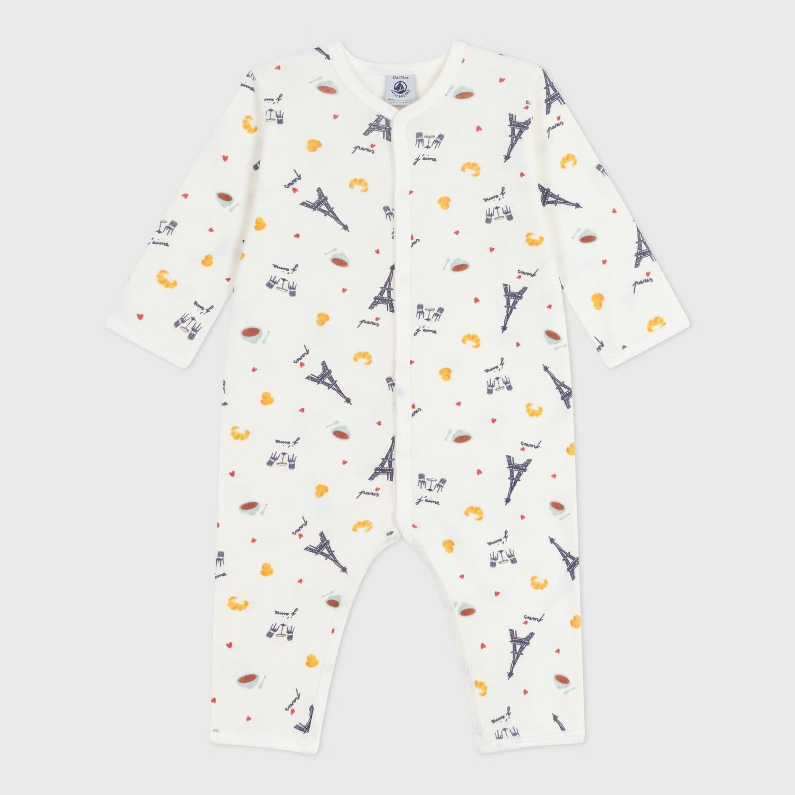 Baby Boys & Girls White Printed Cotton Babysuit