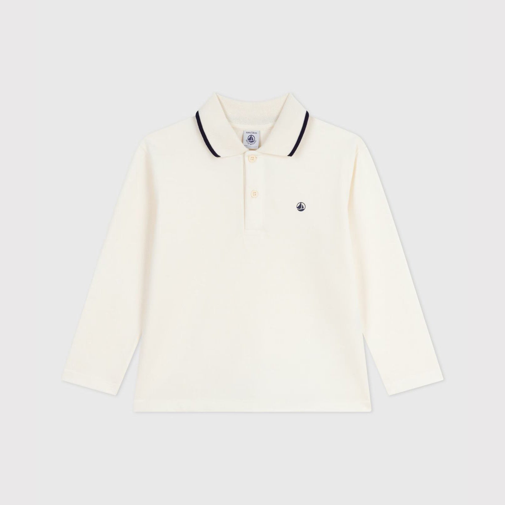 Boys White Cotton Polo Shirt