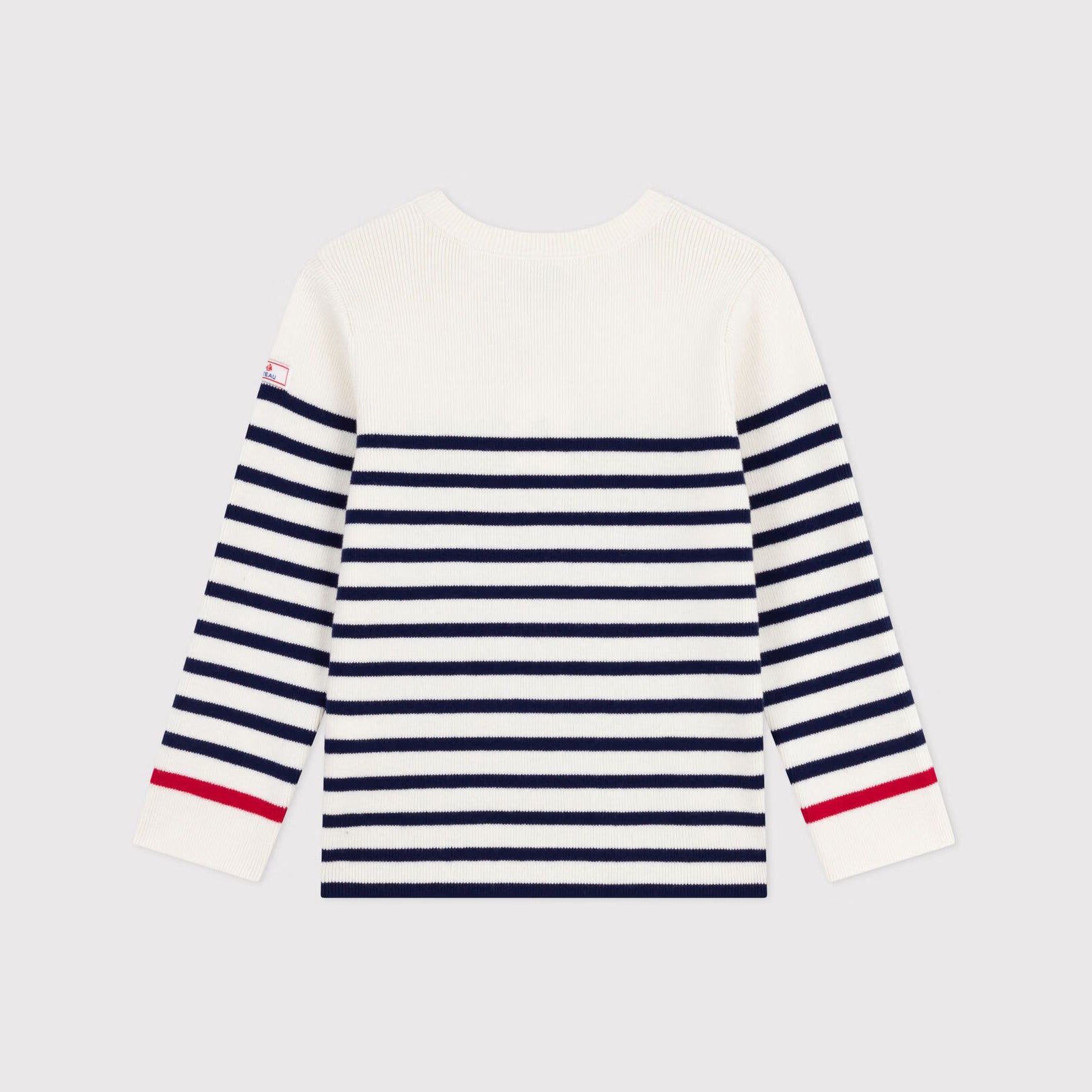 Boys White Stripes Wool Sweater