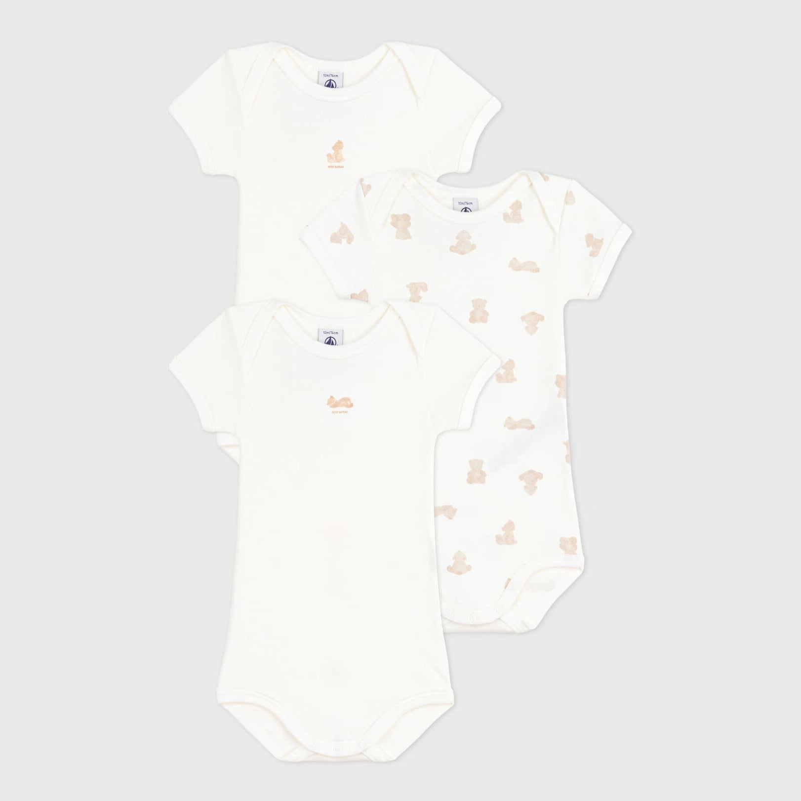 Baby Boys & Girls White Cotton Babysuit Set(3 Pack)