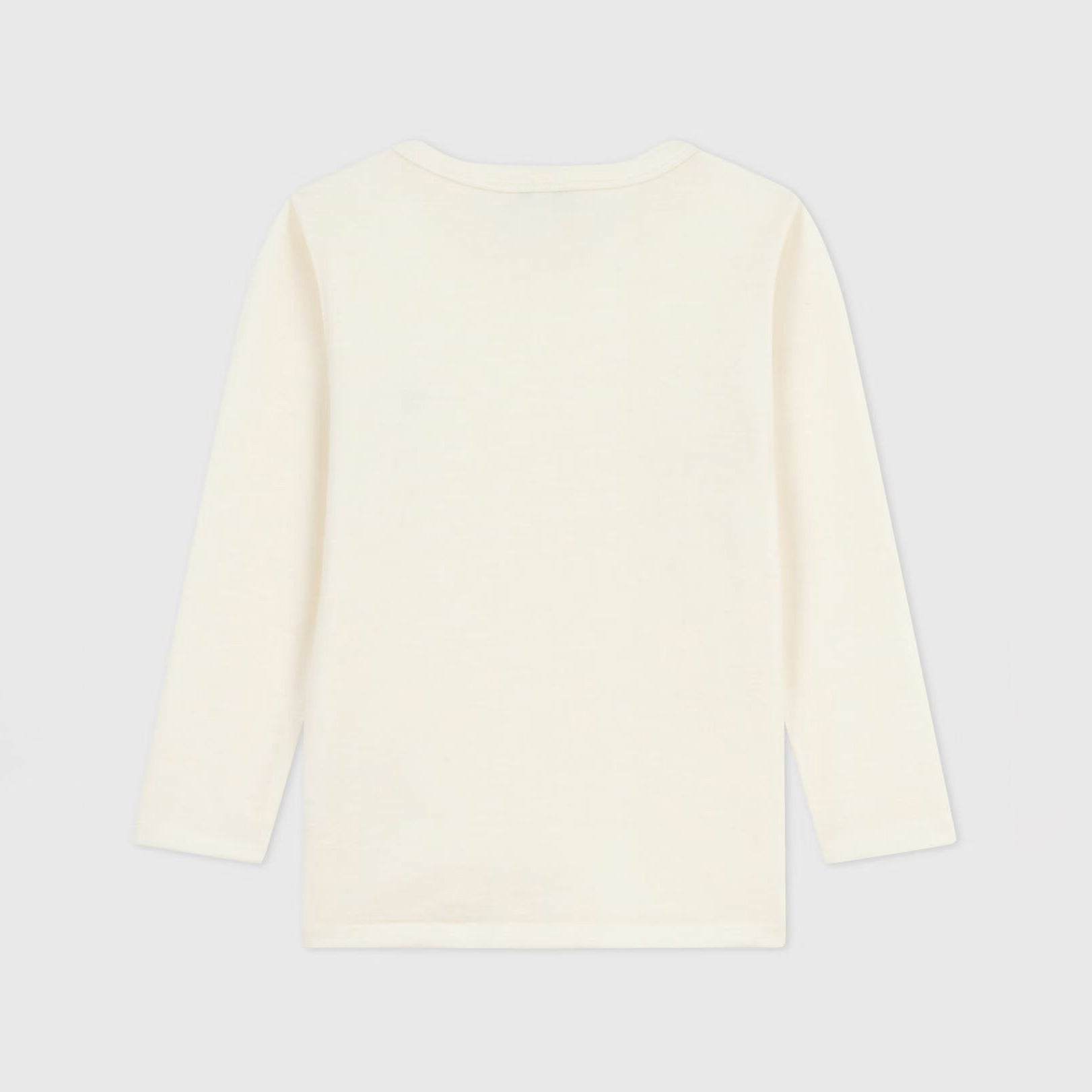 Girls White Cotton Long Sleeves T-Shirt