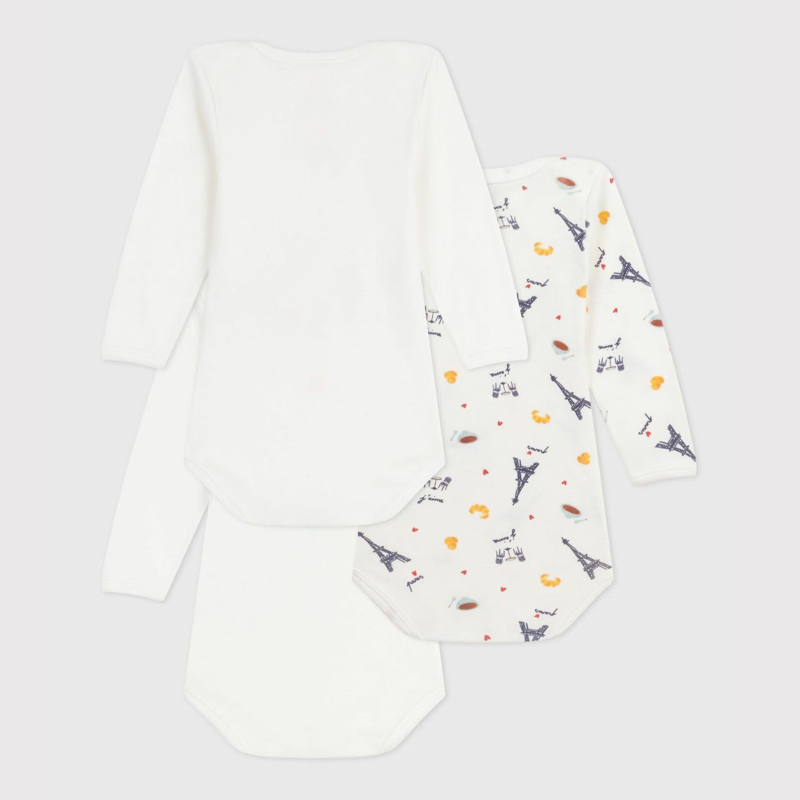 Baby Boys & Girls White Cotton Babysuit Set(3 Pack)