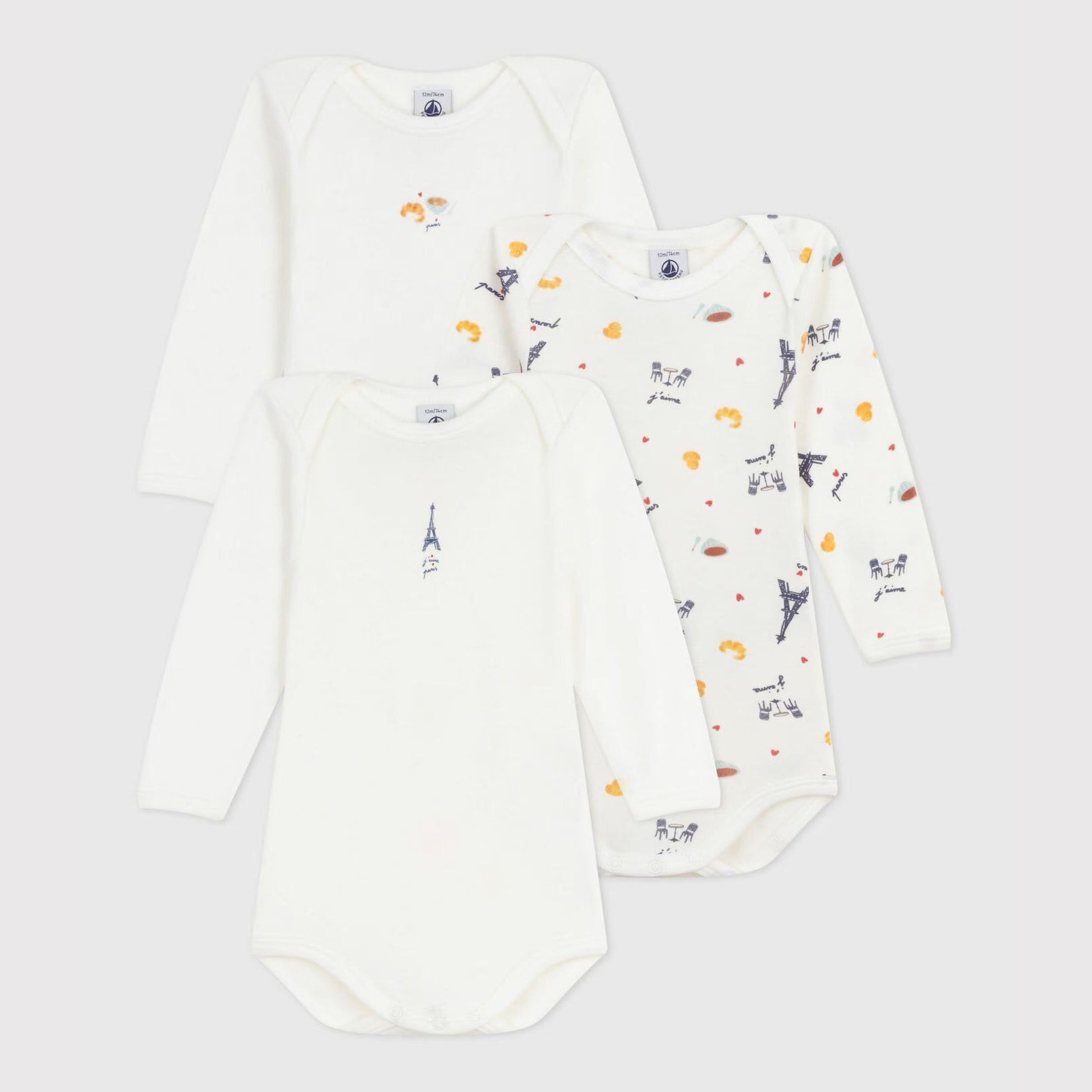 Baby Boys & Girls White Cotton Babysuit Set(3 Pack)