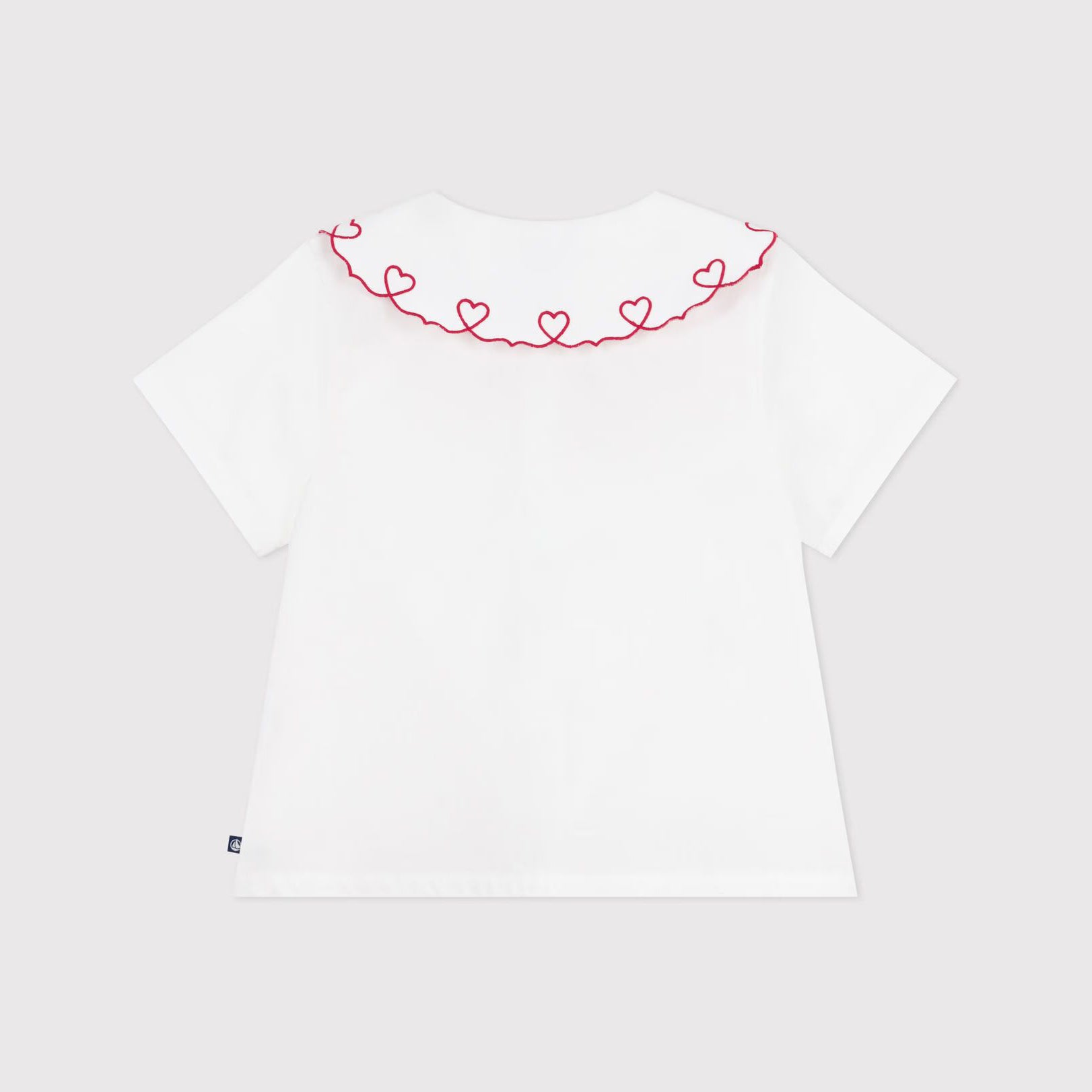 Girls White Ruffled Cotton Shirt