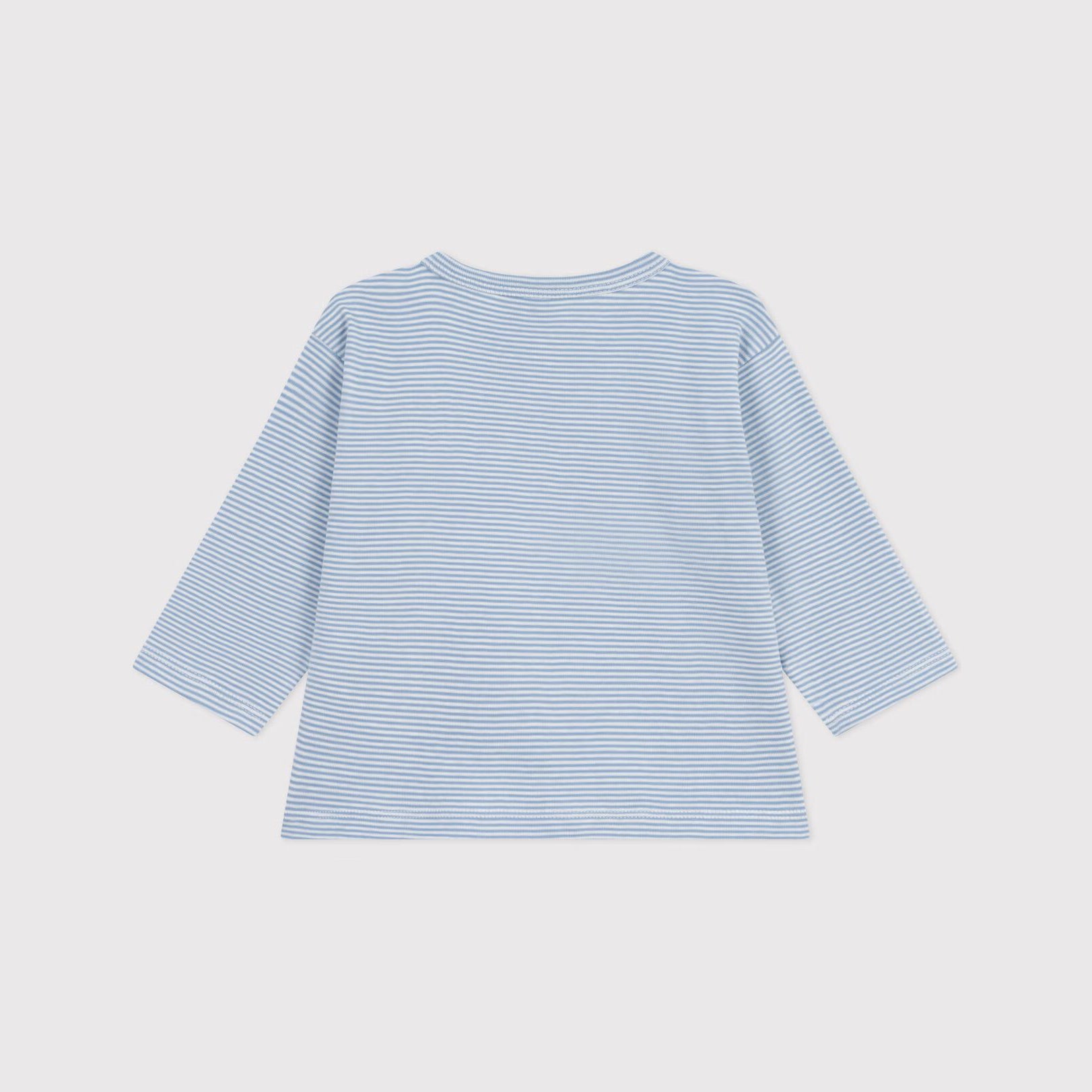 Baby Boys Light Blue Stripes Cotton T-Shirt