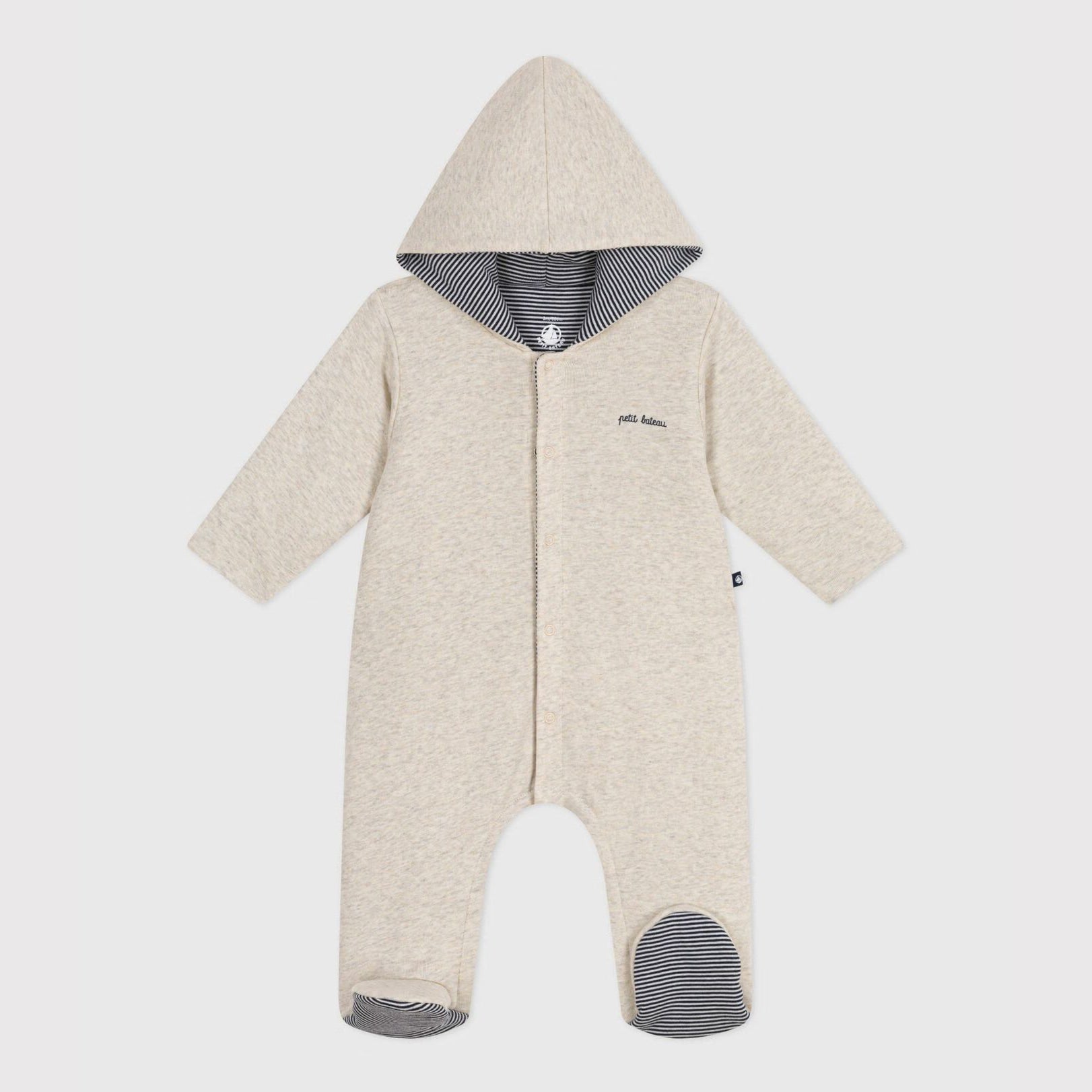Baby Boys & Girls Beige Cotton Babysuit