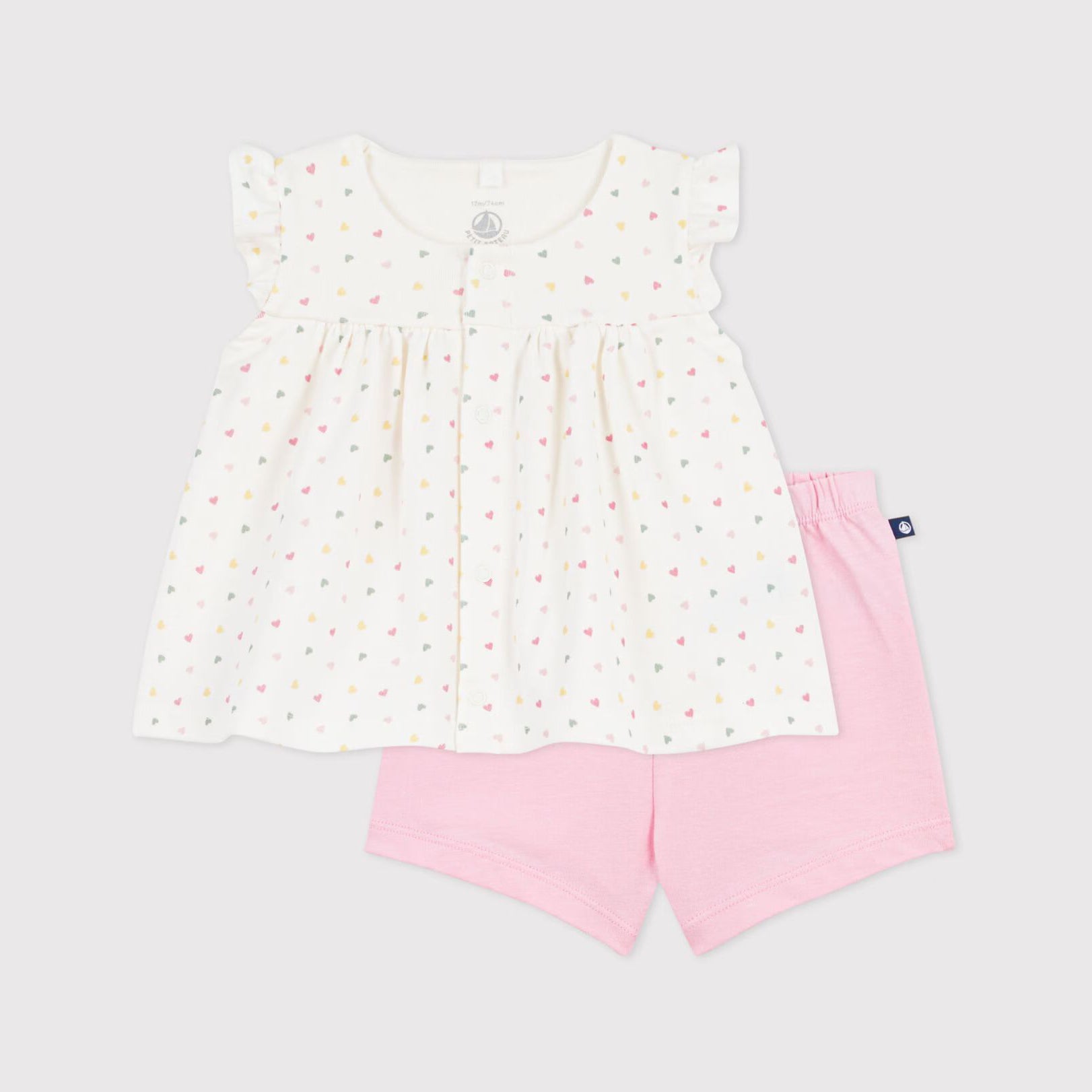 Baby Girls White & Pink Cotton Set