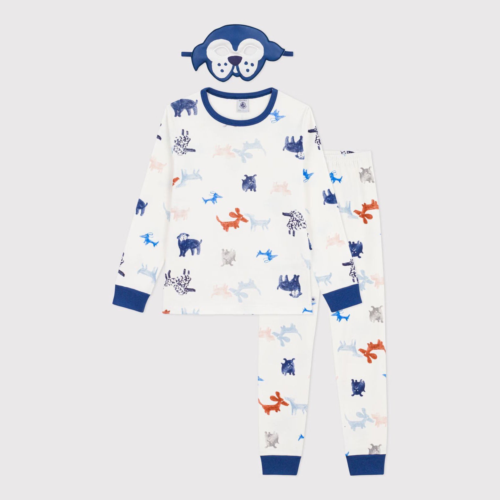 Boys White Printed Cotton Nightwear Set