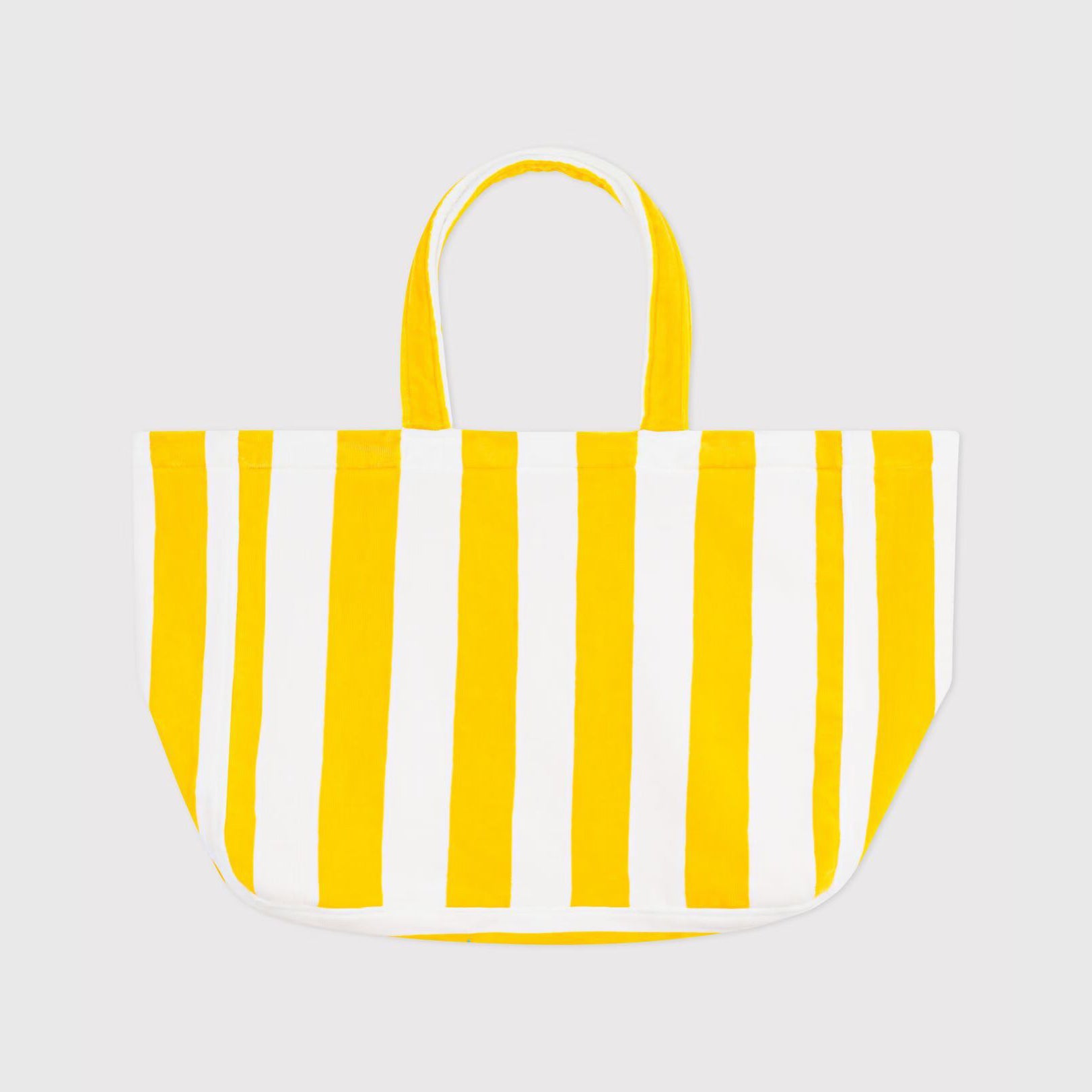 Yellow Striped Terry Cotton Tote Bag(H42 x W49 x D20 cm)