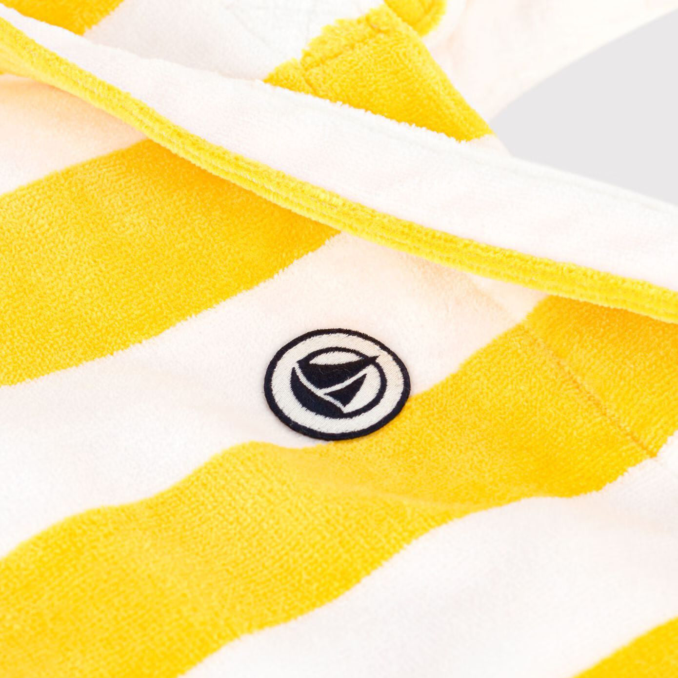 Sac fourre-tout en coton éponge à rayures jaunes (H42 x L49 x P20 cm)