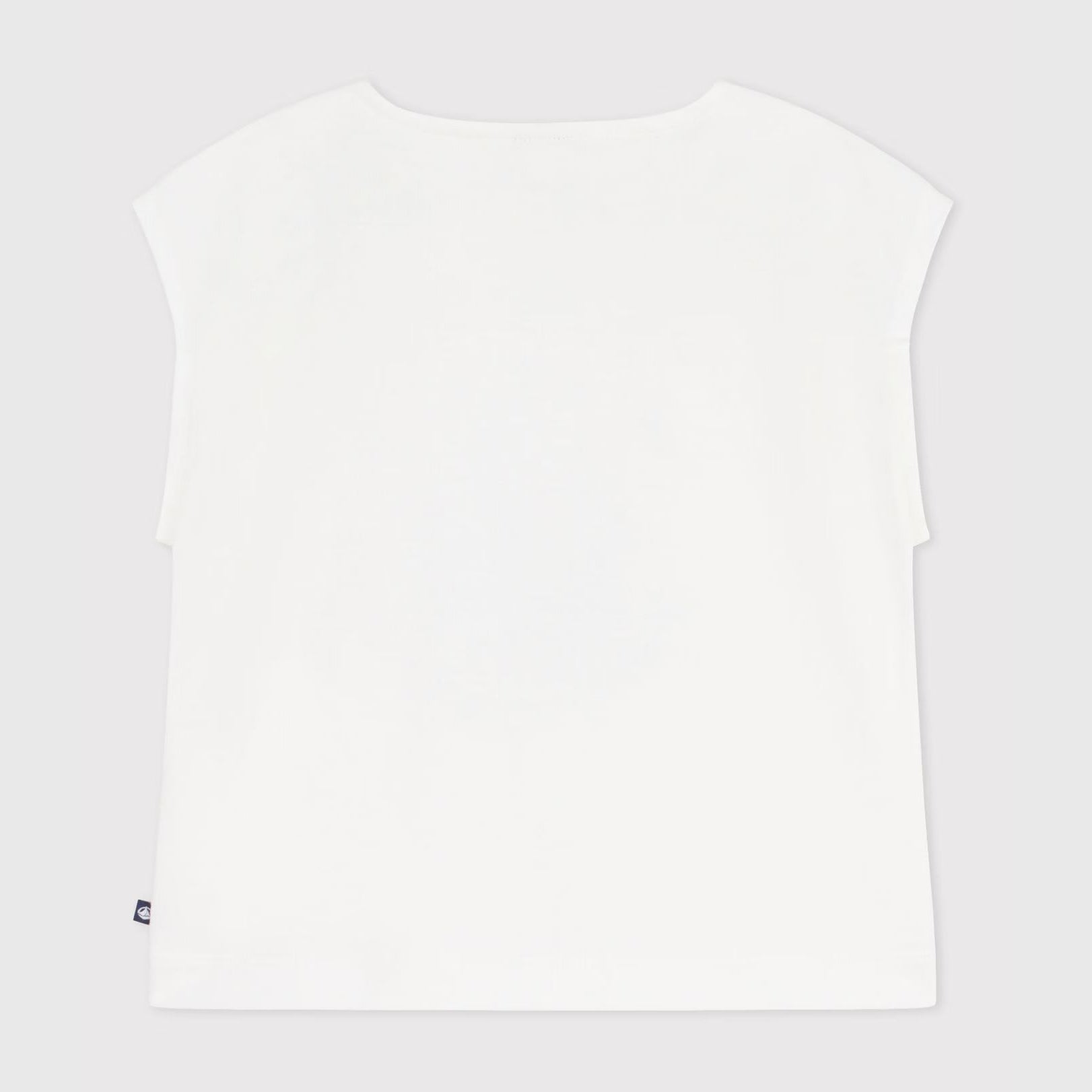 Girls White Printed Cotton T-Shirt