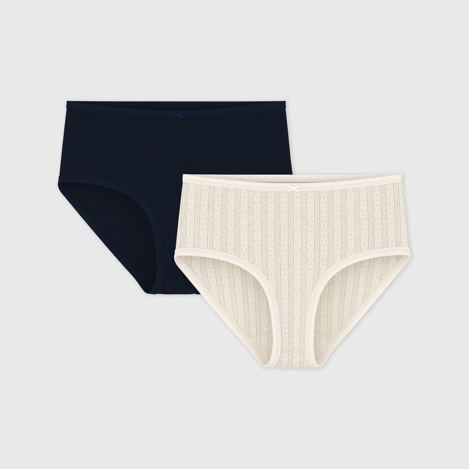 Women Beige & Navy Cotton Underwear Set(2 Pack)