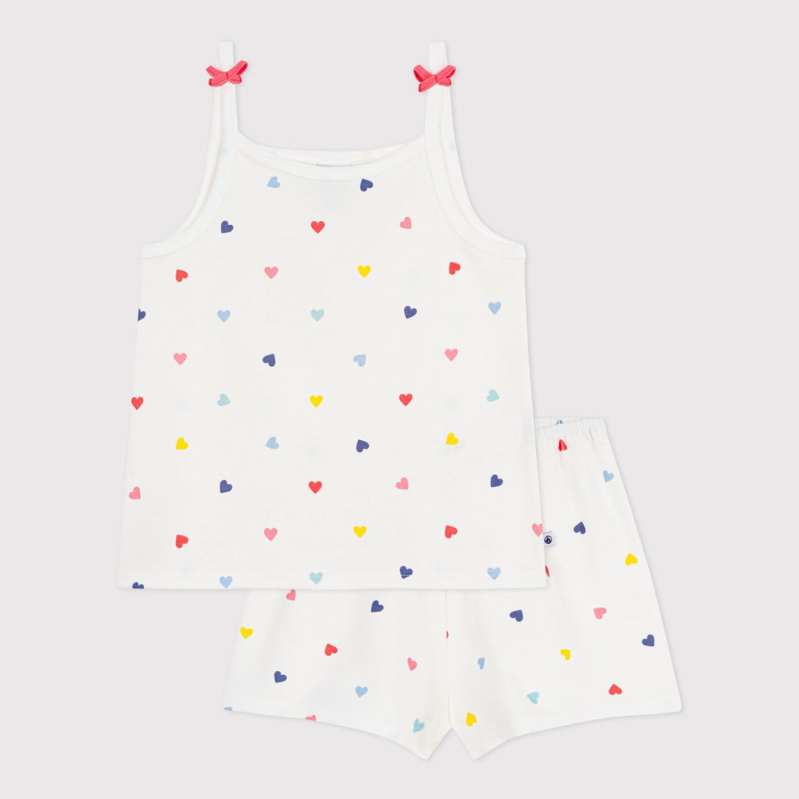 Girls Multicolor Heart Cotton Nightwear Set
