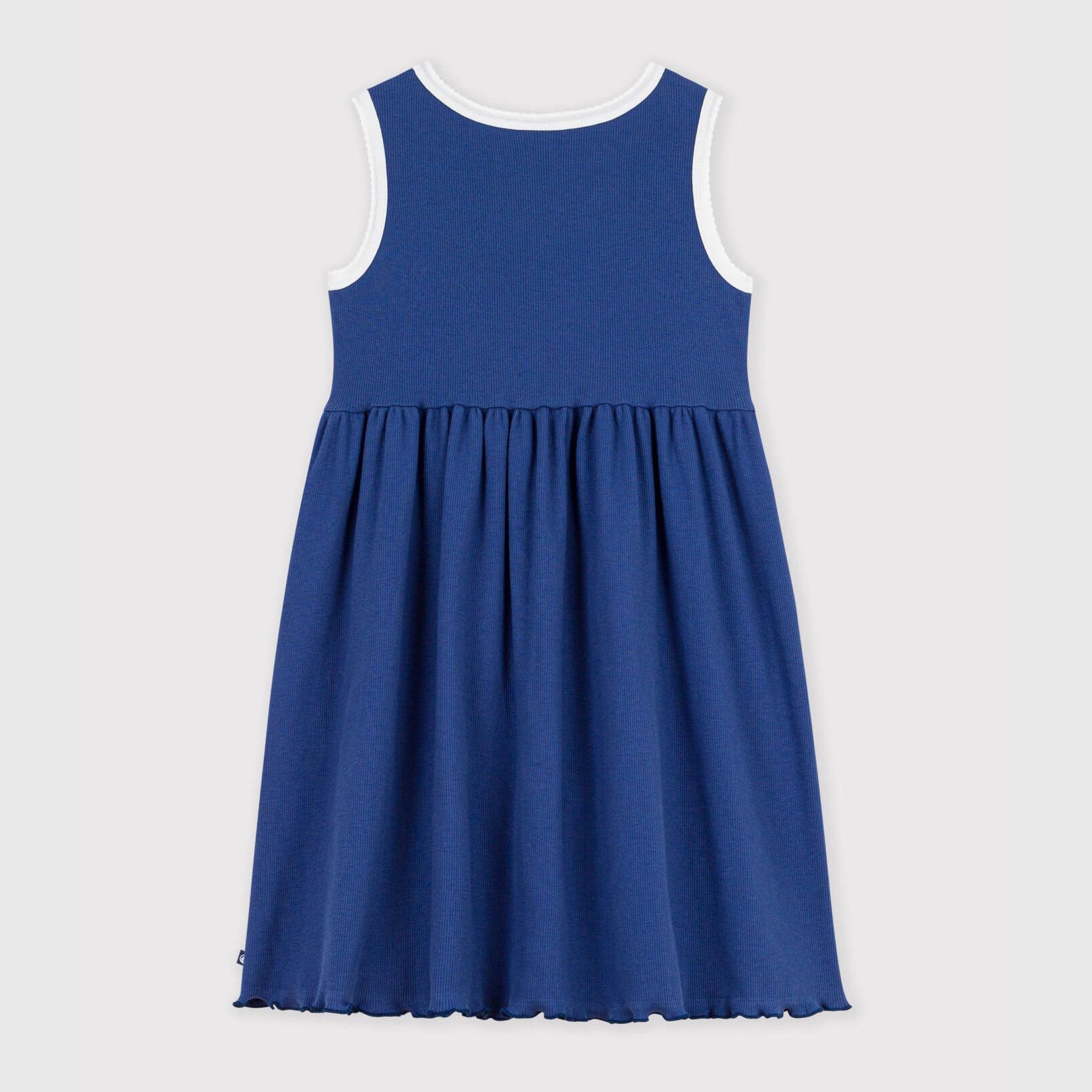 Girls Dark Blue Cotton Dress