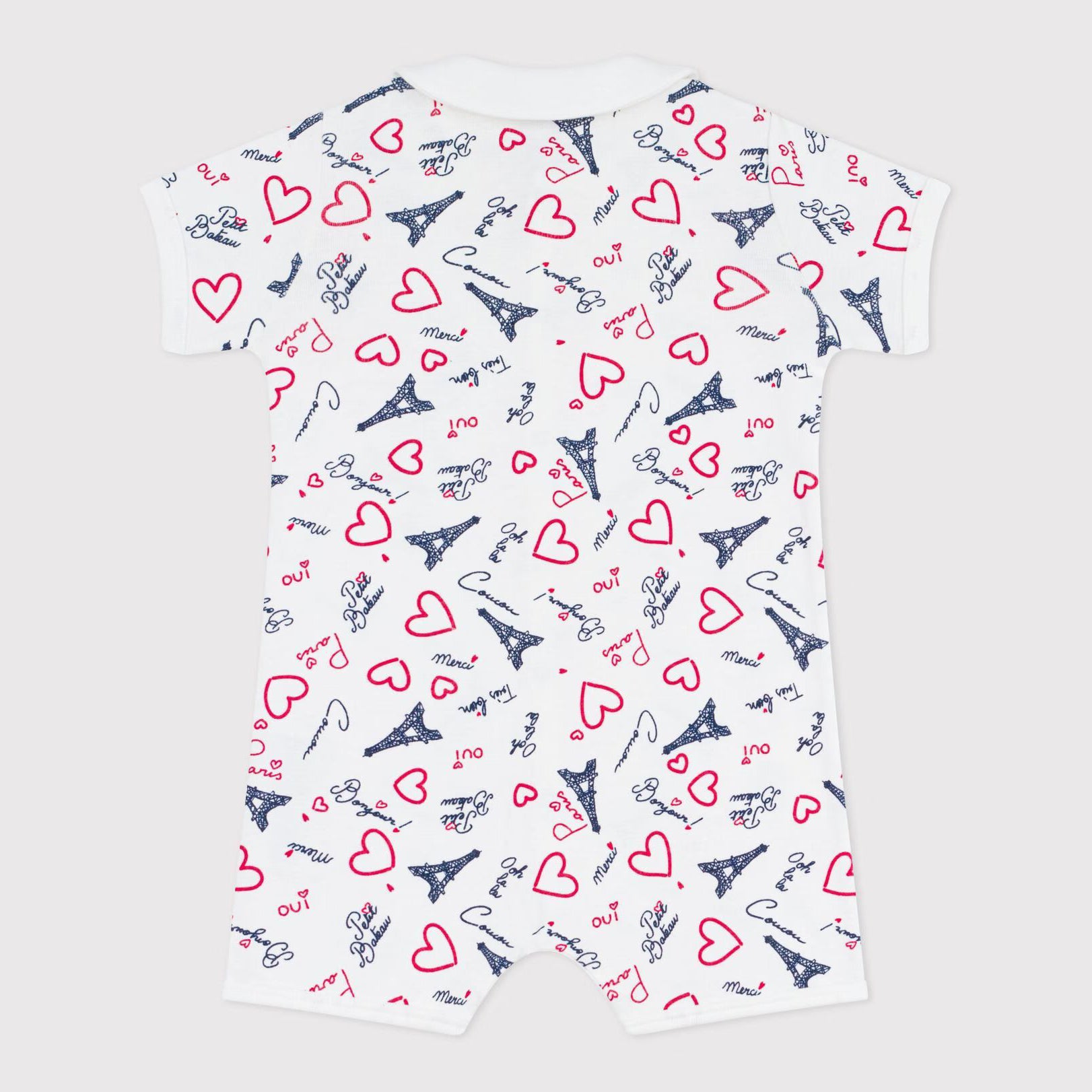 Baby Boys & Girls White Printed Cotton Babysuit