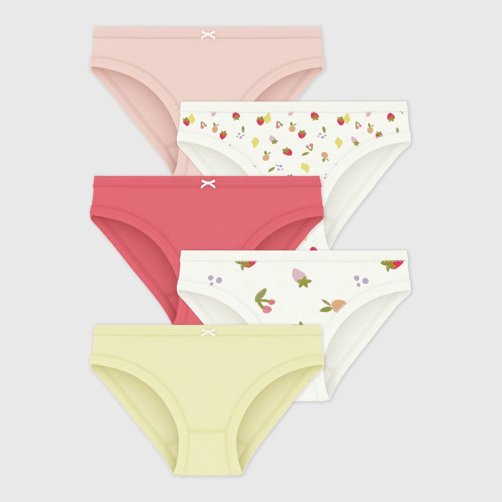 Girls Multicolor Cotton Underwear Set(5 Pack)