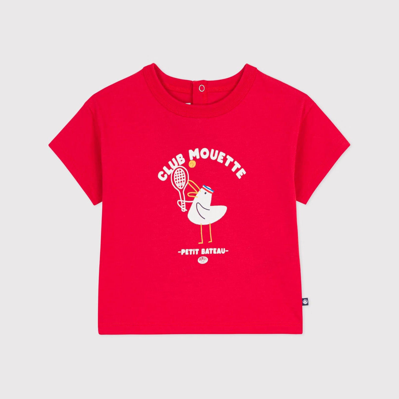 Baby Boys & Girls Red Printed Cotton T-Shirt