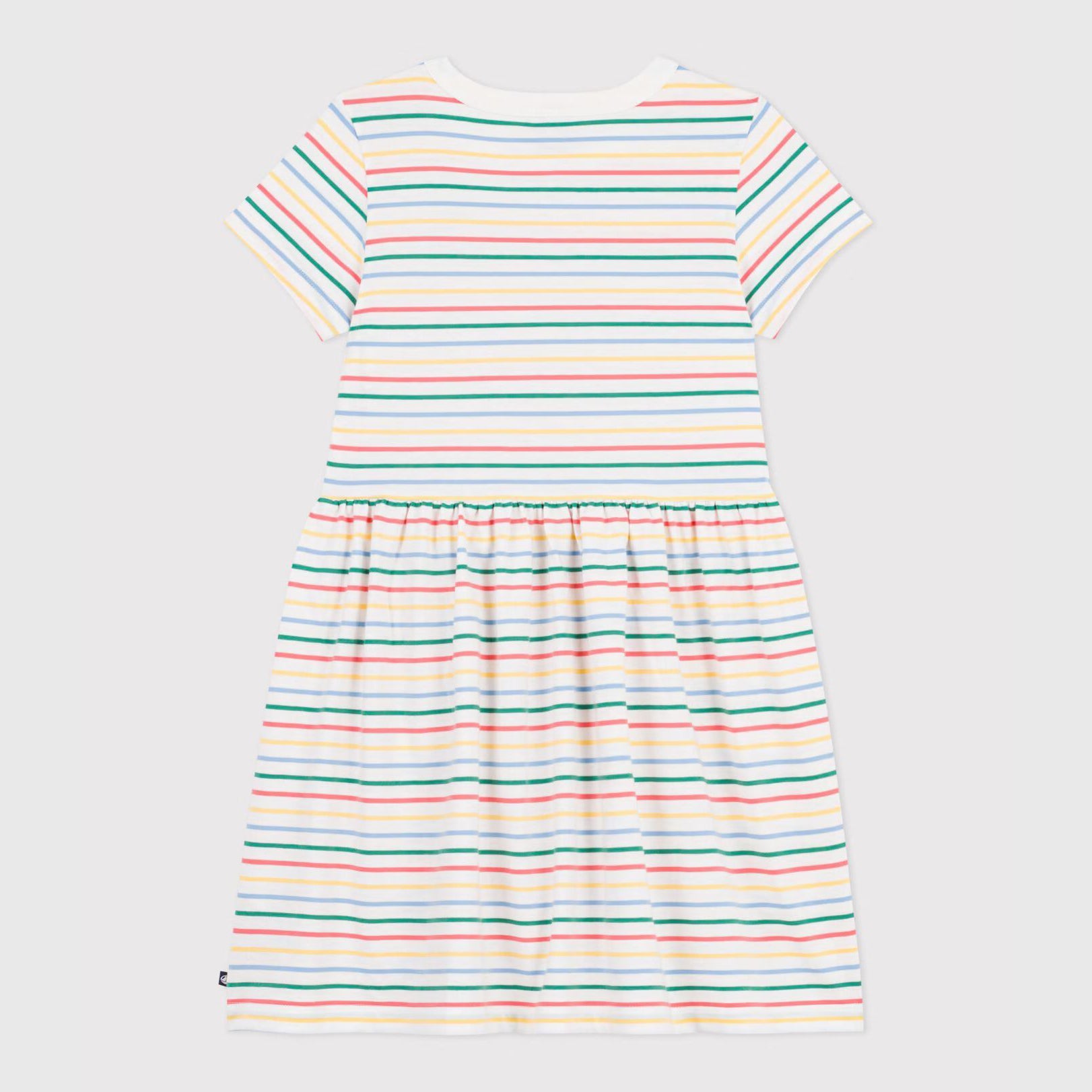 Girls Multicolor Stripes Cotton Dress