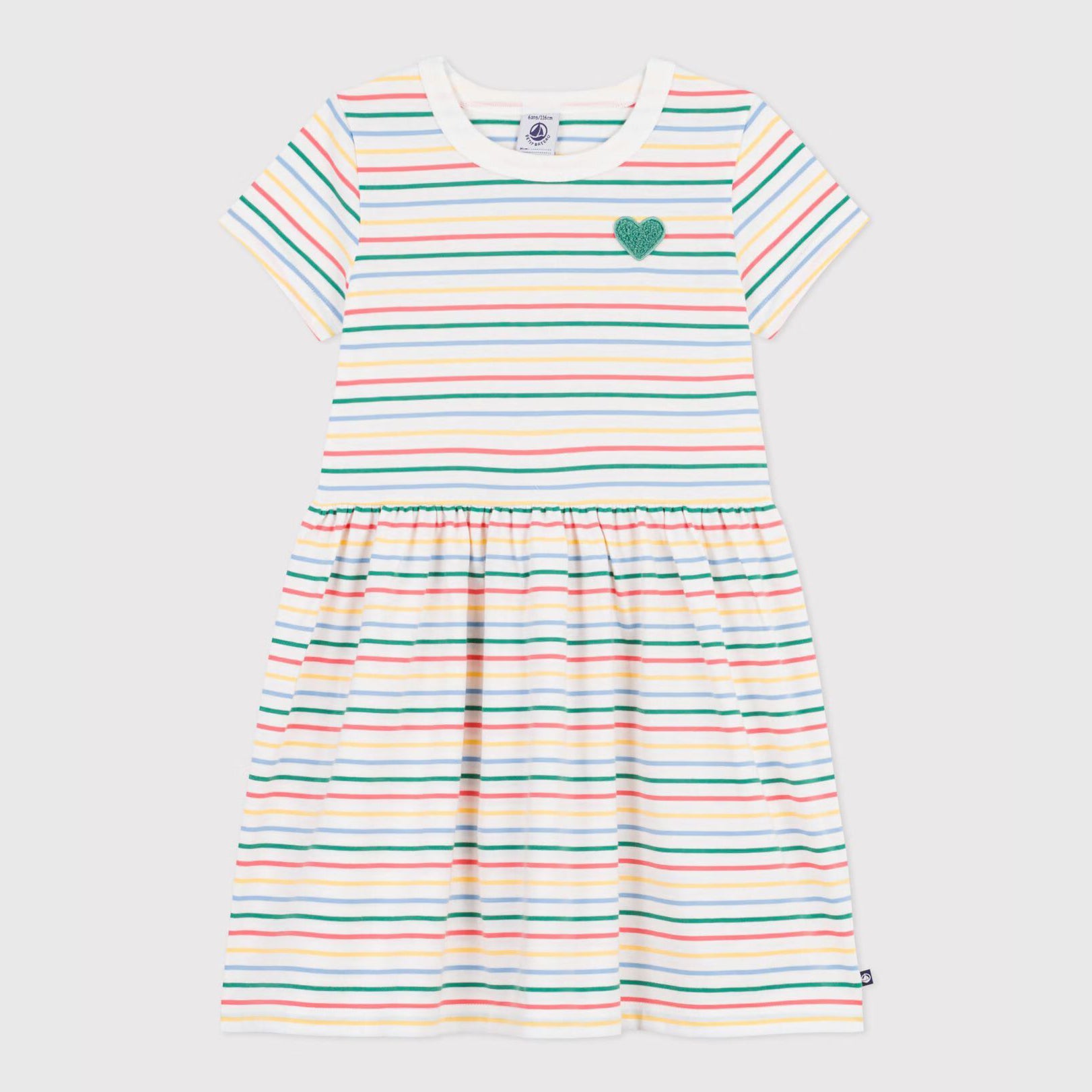 Girls Multicolor Stripes Cotton Dress