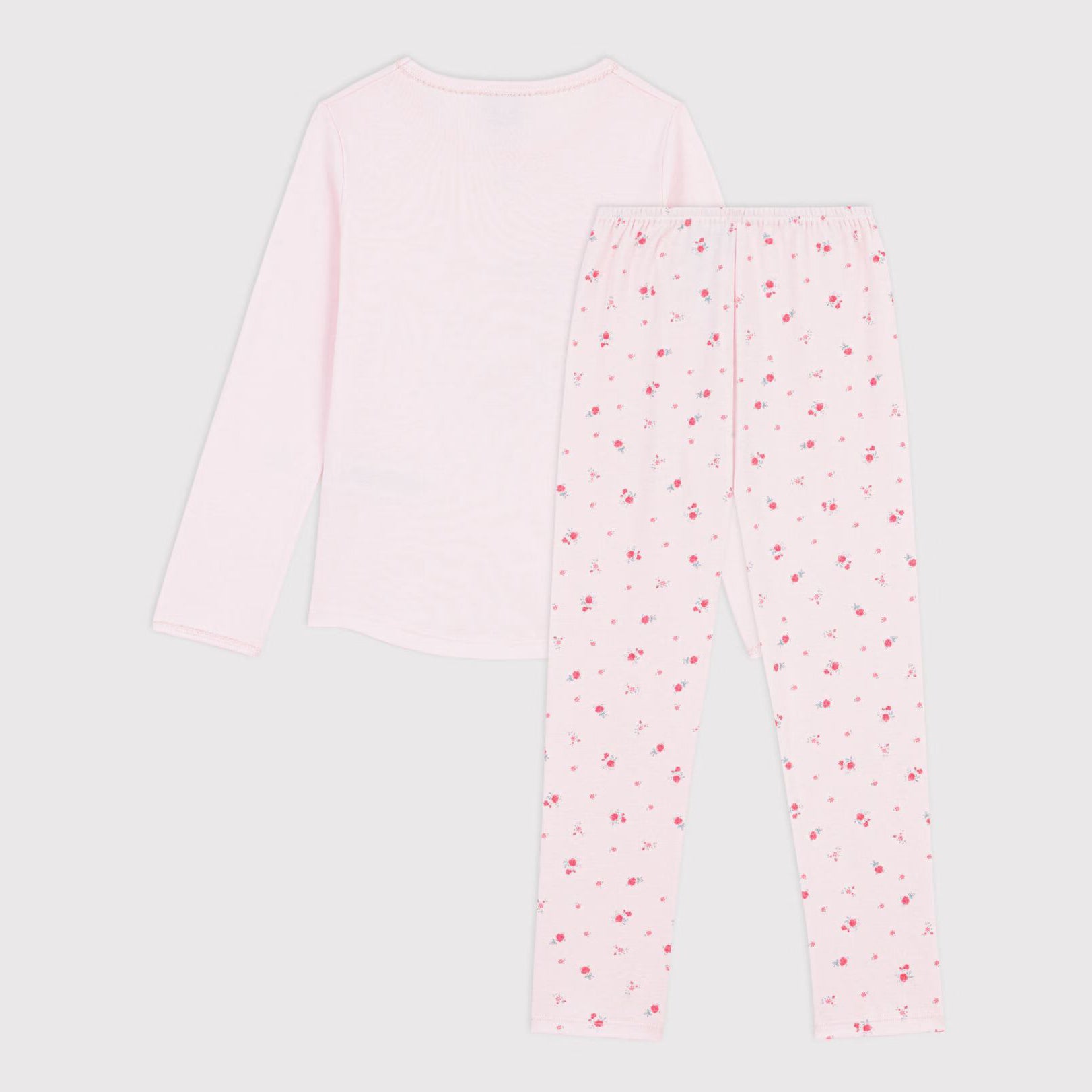 Girls Pink Floral Cotton Nightwear Set
