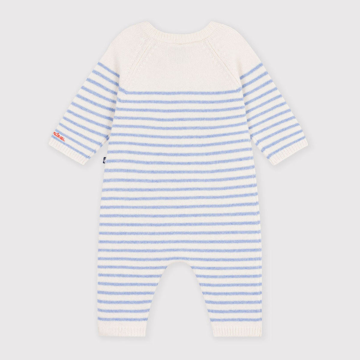 Baby Boys & Girls Light Blue Stripes Wool Knit Babysuit