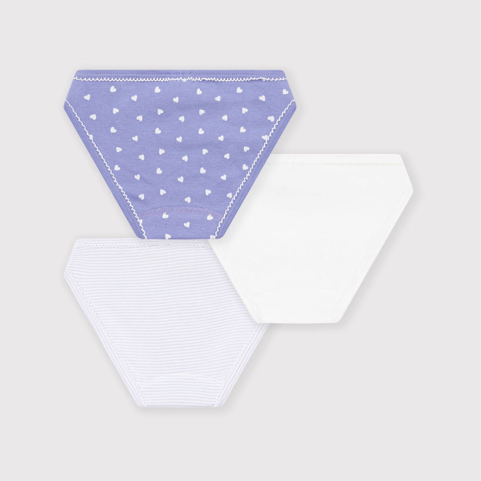 Lot de 3 slips en coton tricolore pour filles