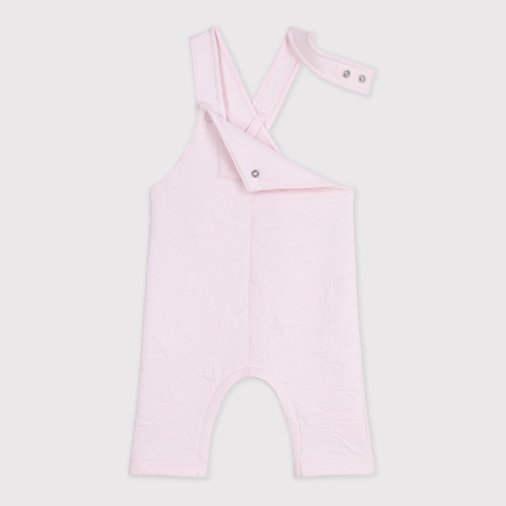 Salopette bébé fille en coton rose clair