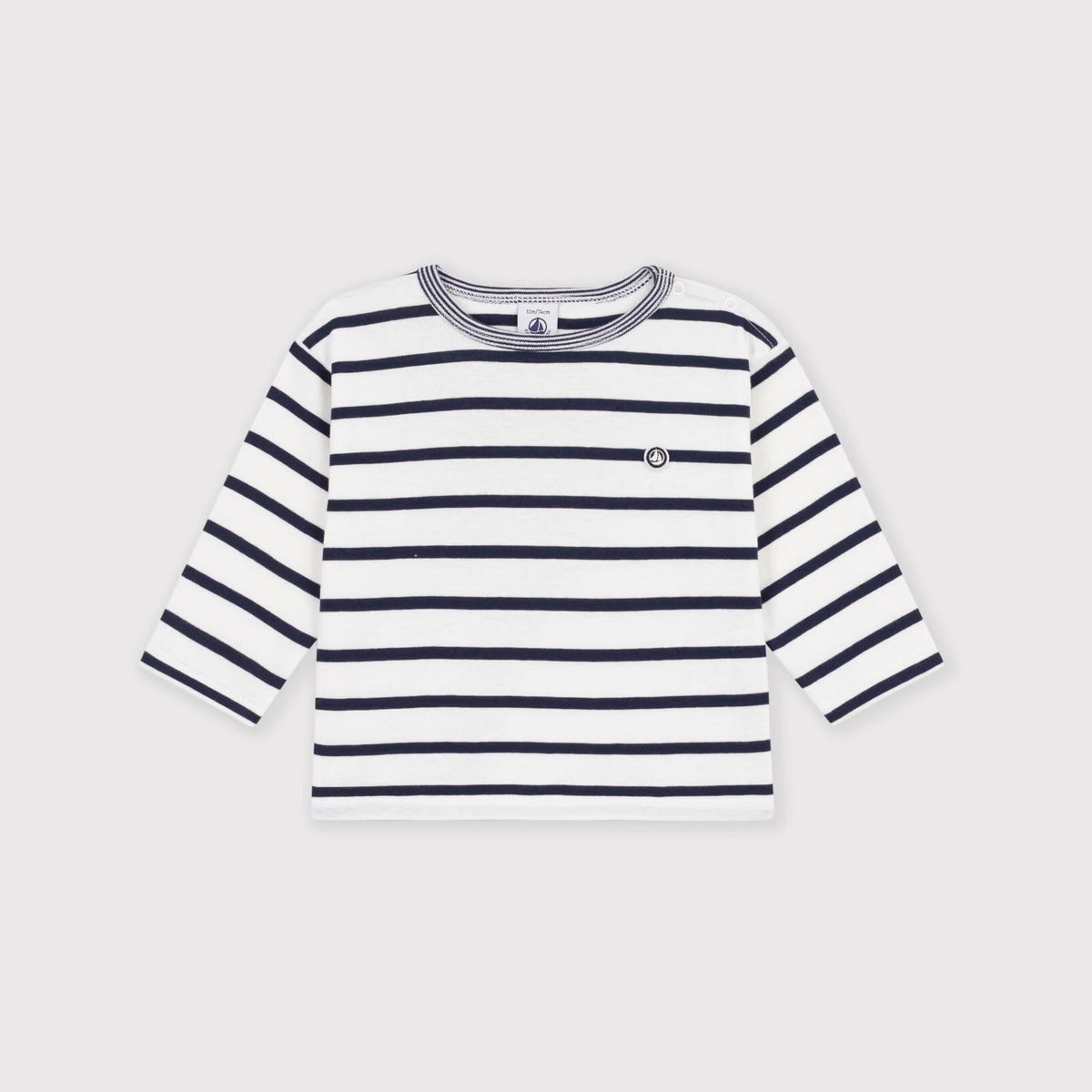 Baby Boys Navy Stripes Cotton T-Shirt