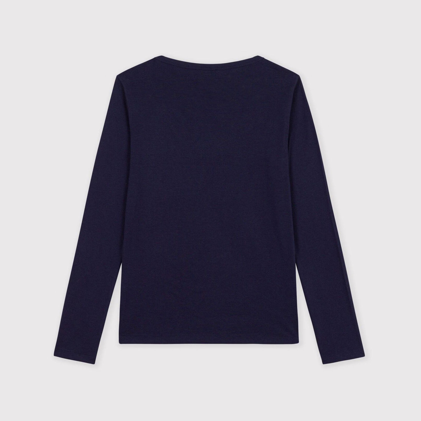 T-shirt à manches longues en coton bleu marine pour femme