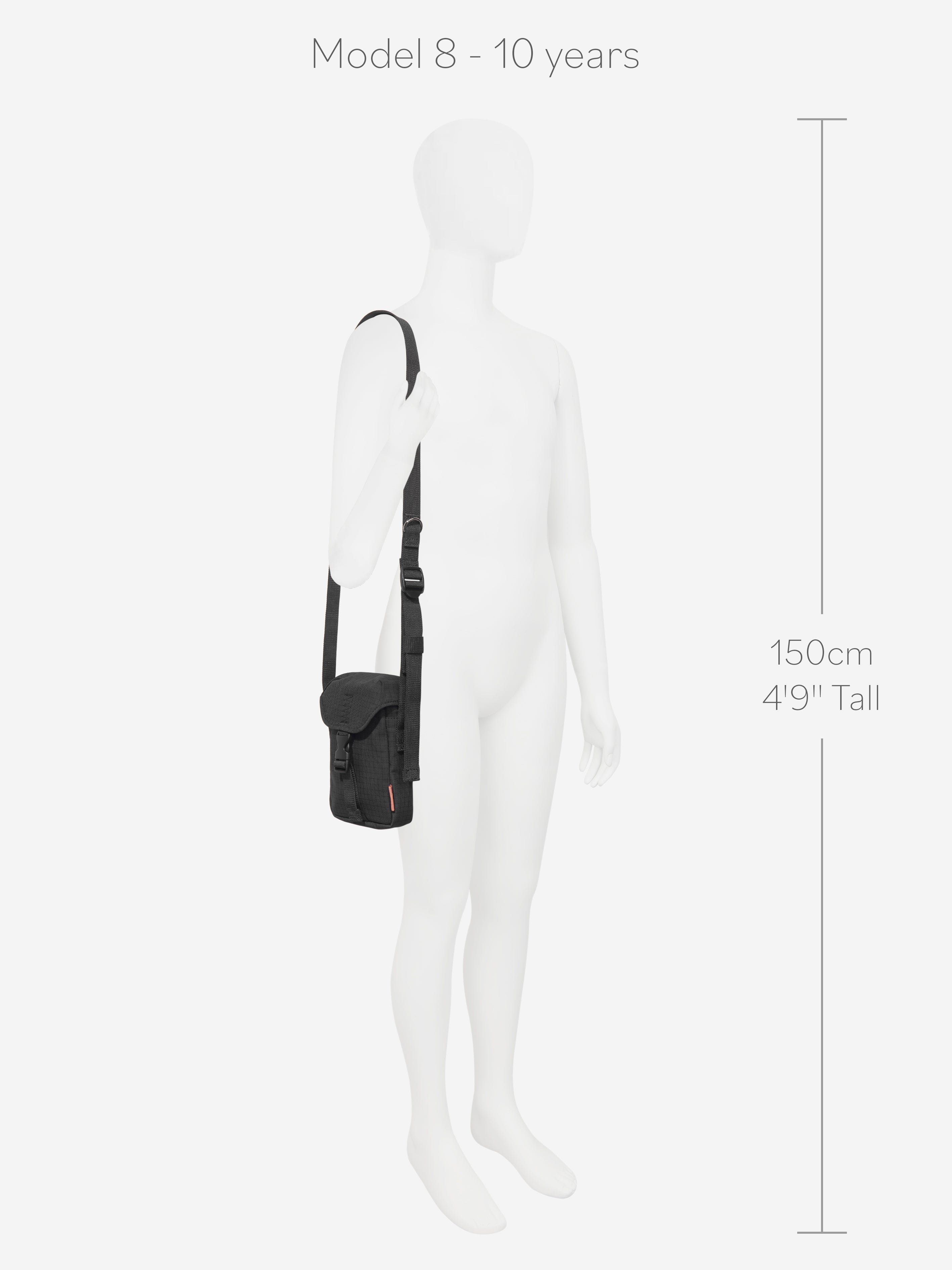 Kids Nylon Crossbody Bag in Black