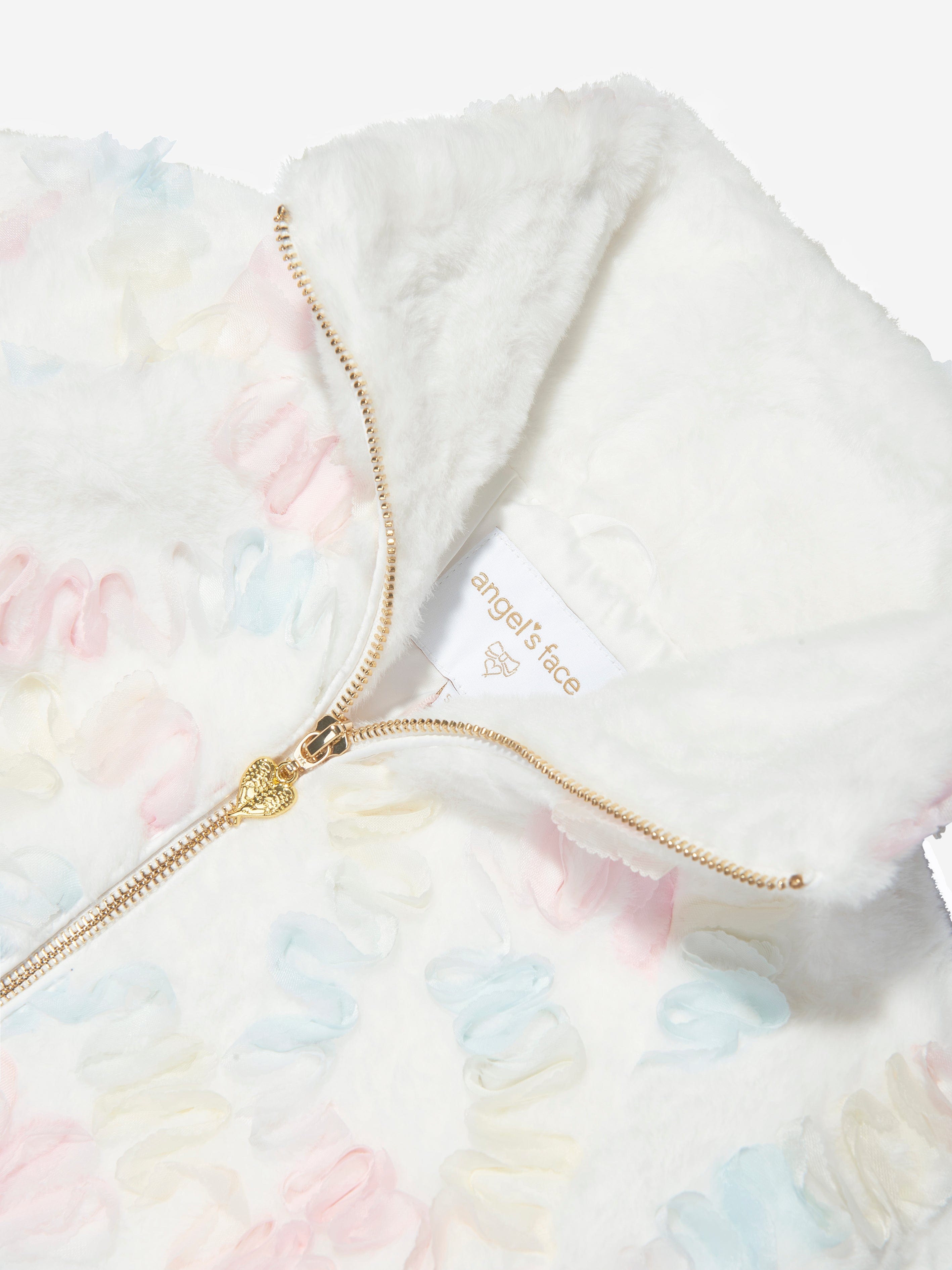 Girls Oscars Pastel Fur Jacket in White