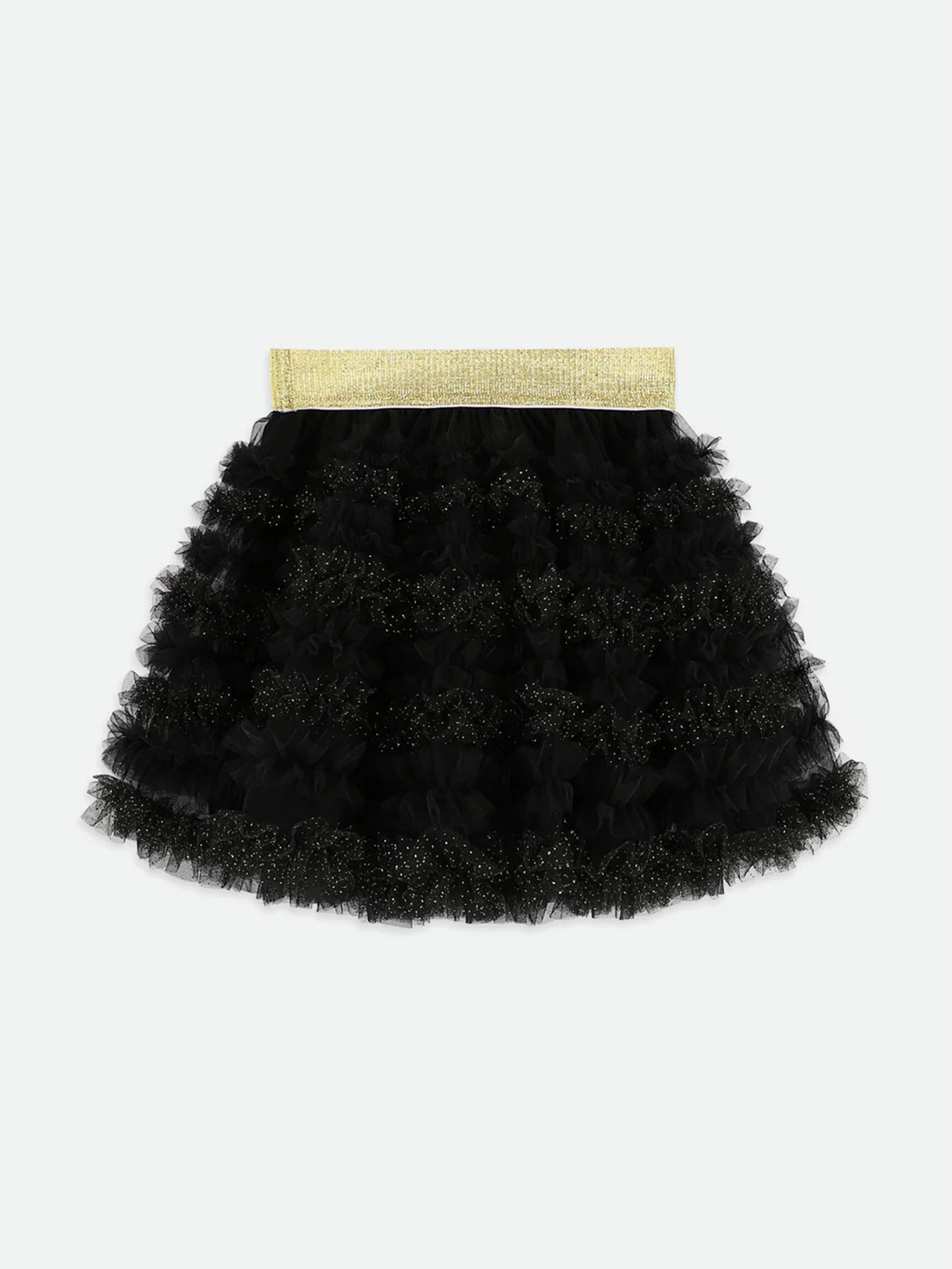 Girls Ballroom Ruffle Skirt in Black