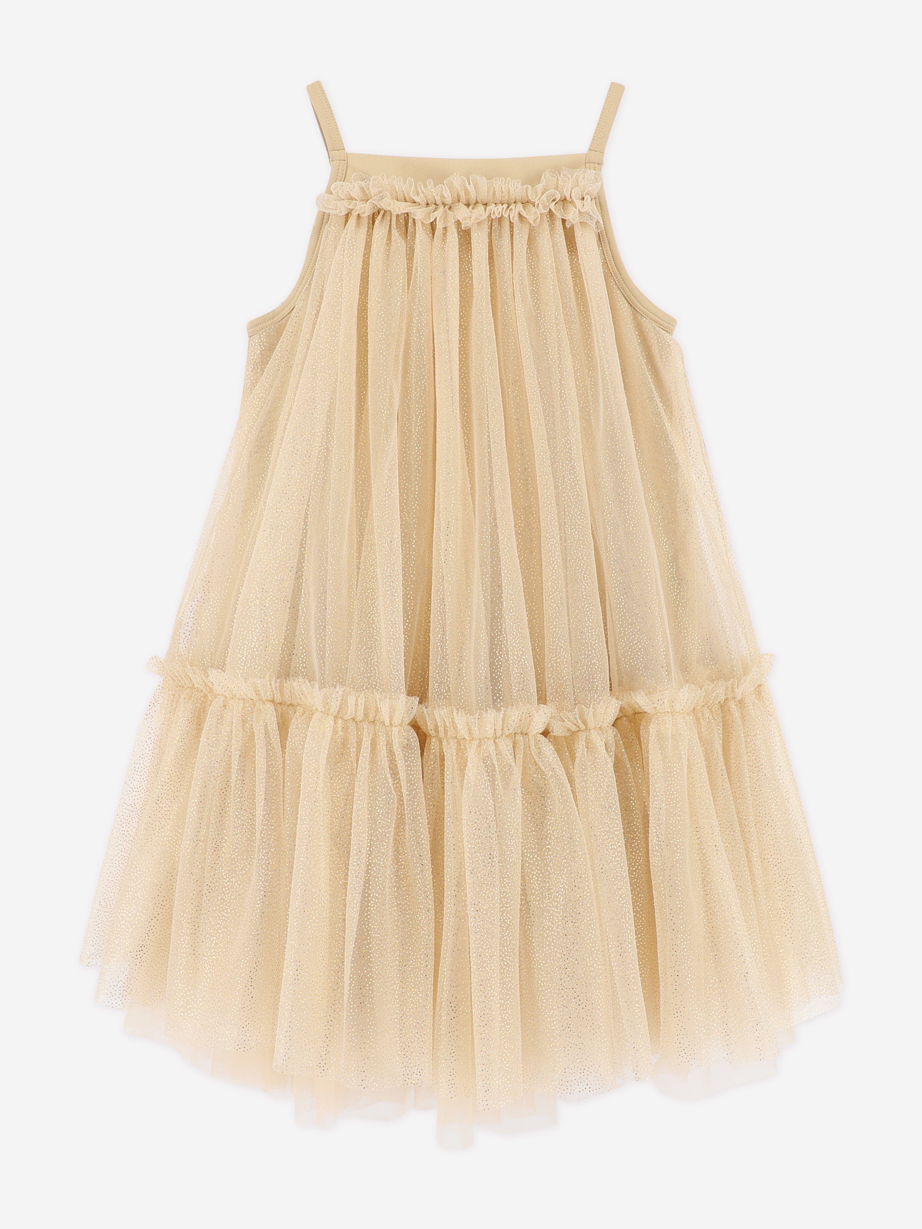 Girls Rosheen Tulle Dress in Gold