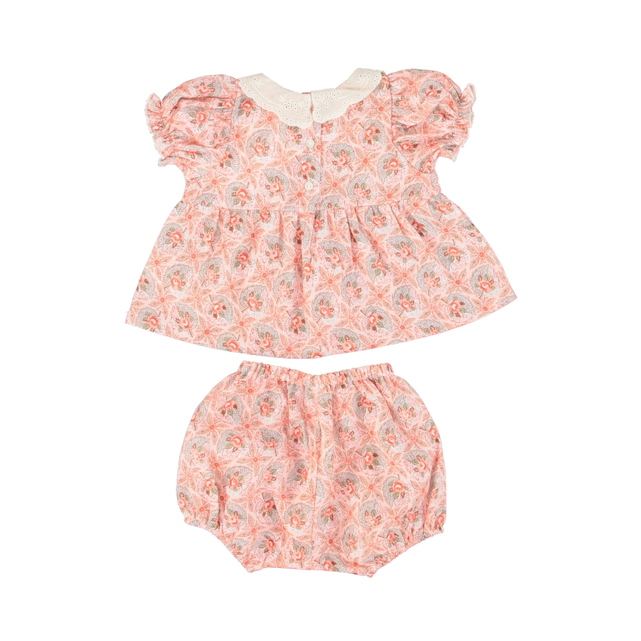 Baby Girls Pink Flower Cotton Set