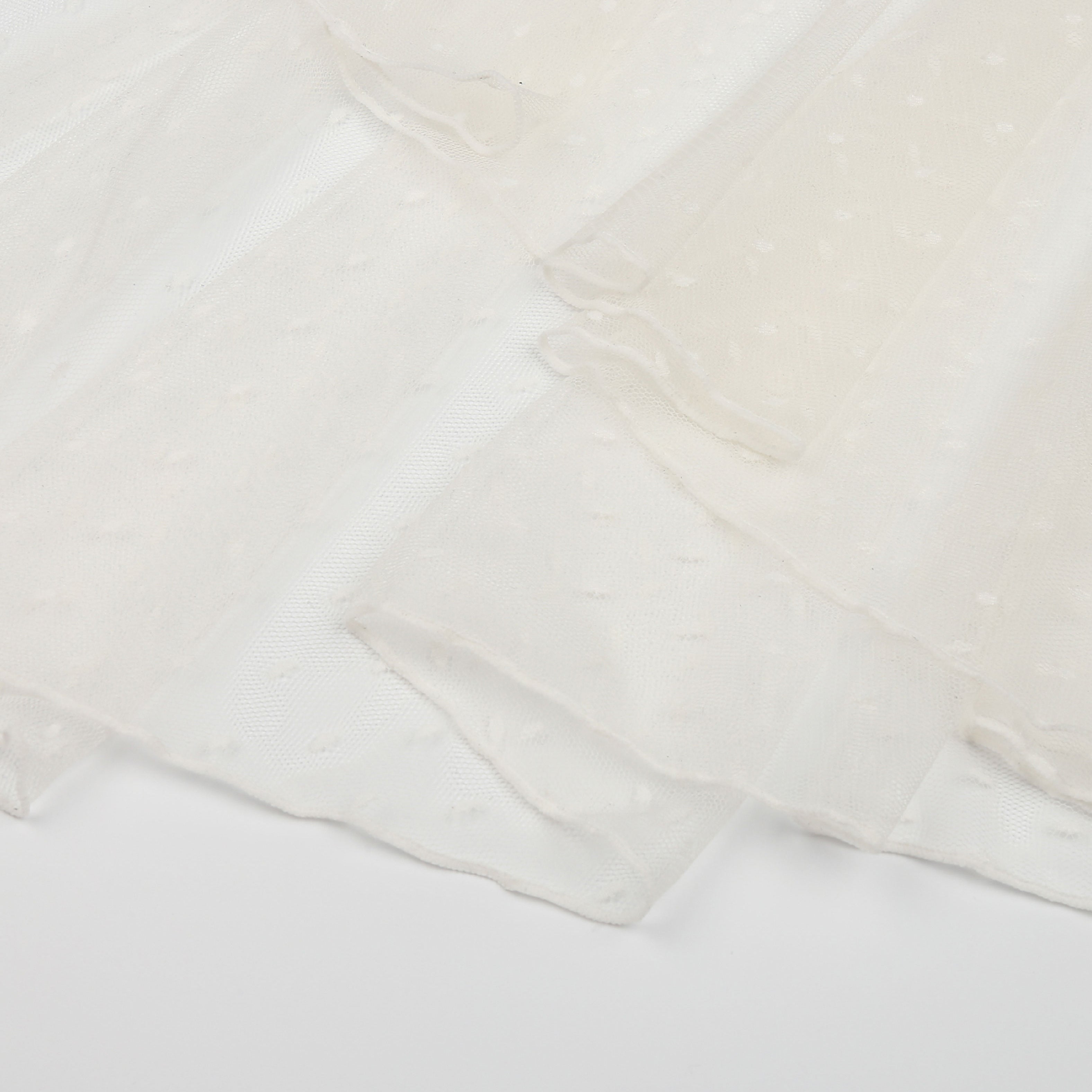Girls White Dots Ballet Skirt