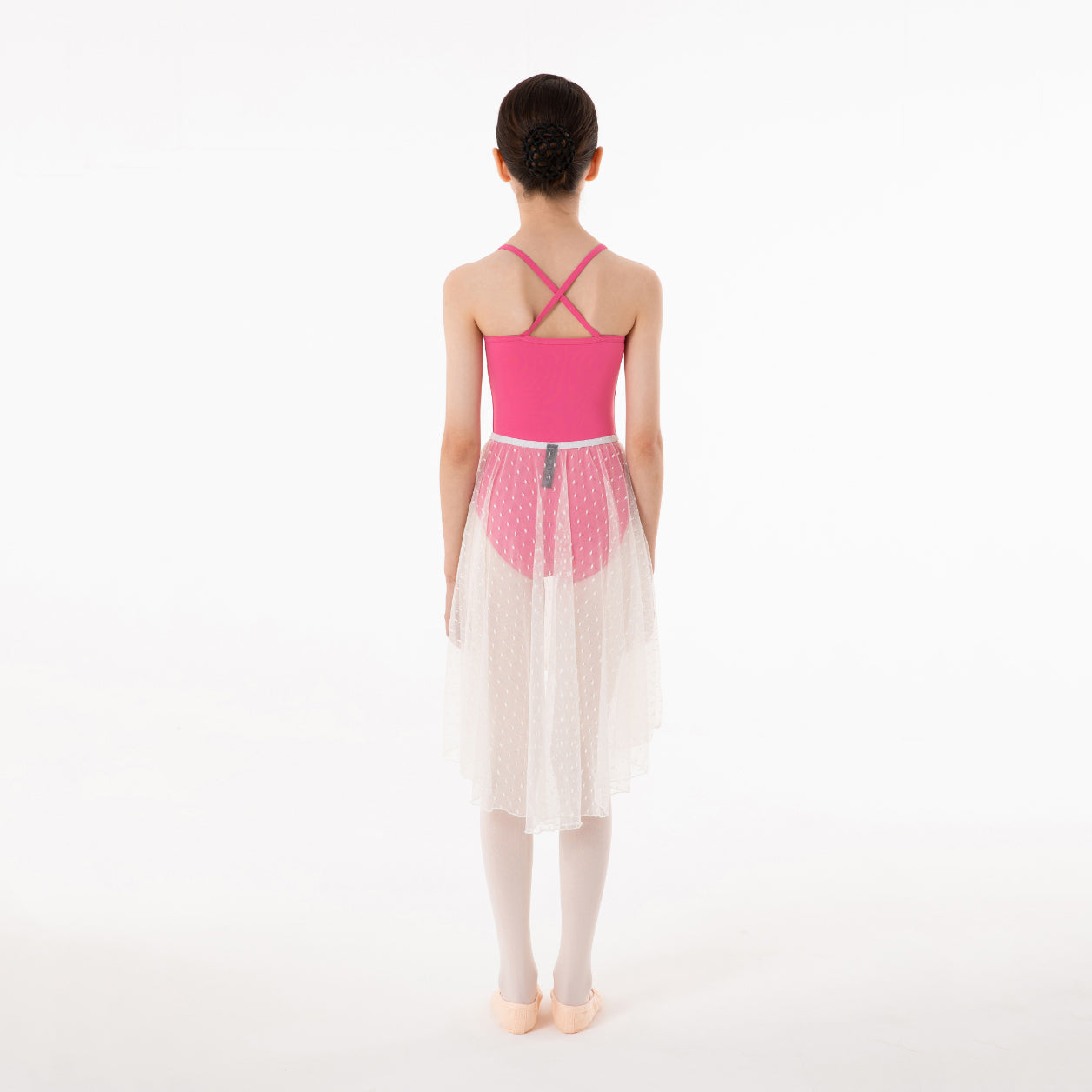 Girls White Dots Ballet Skirt