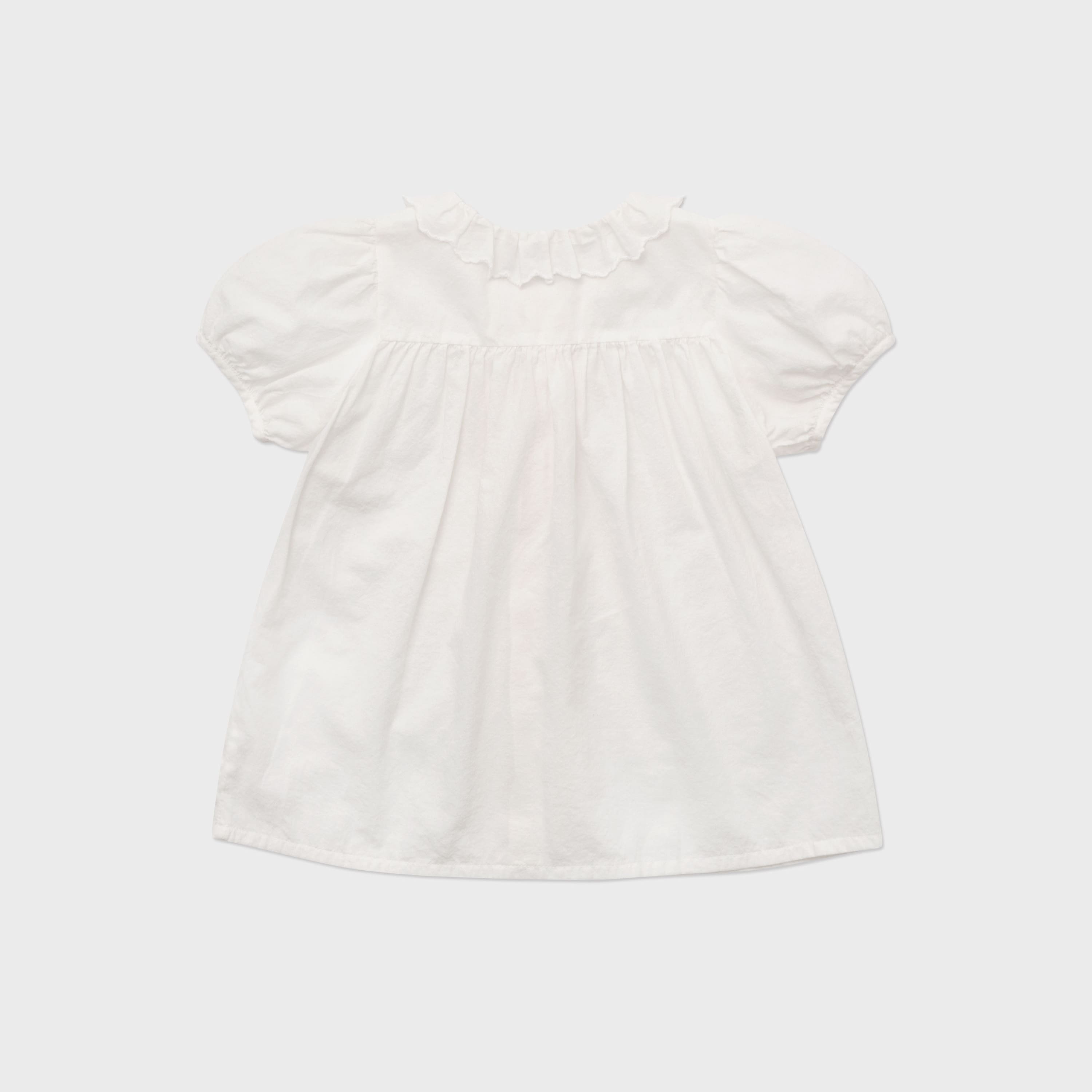 Girls White Embroidered Cotton Shirt