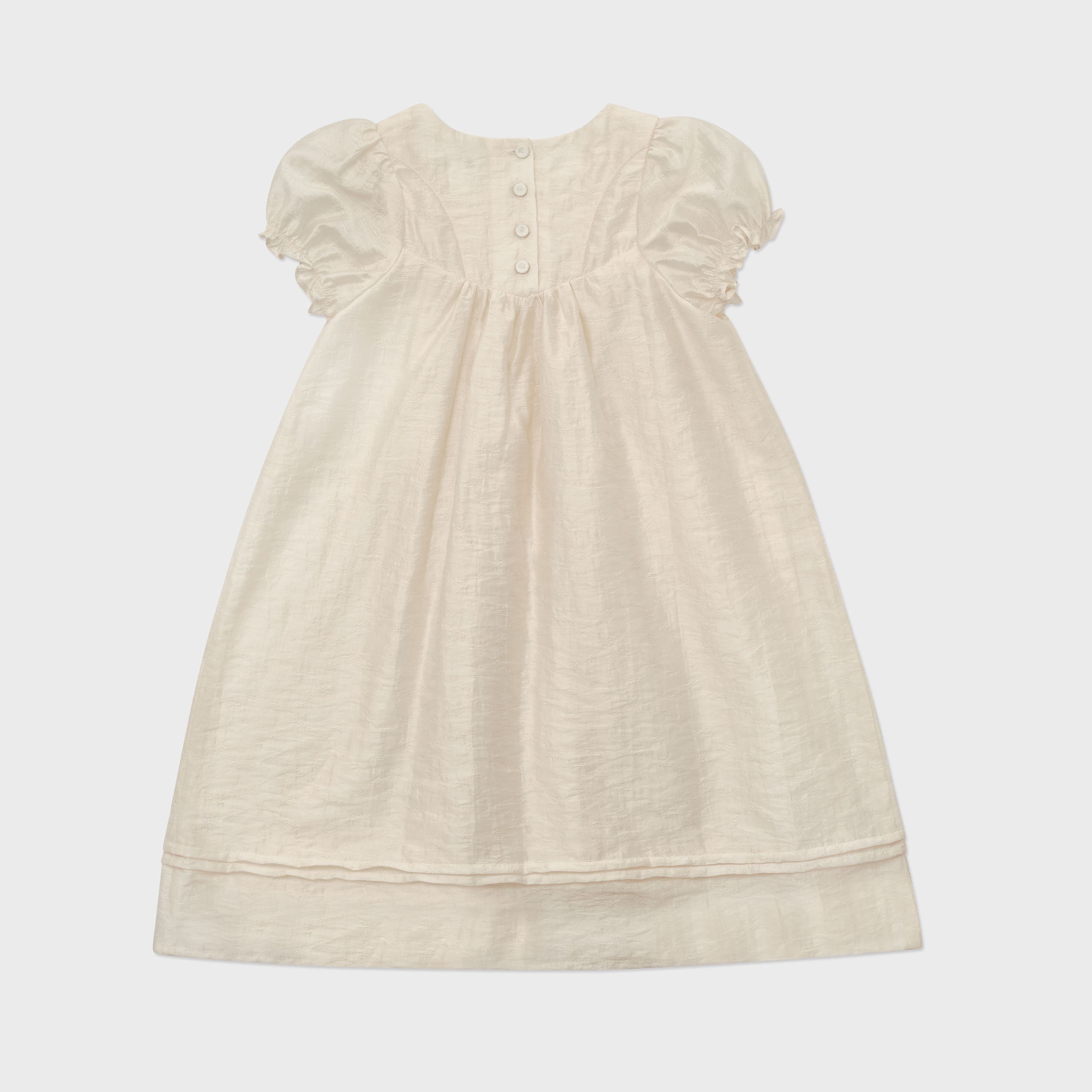 Girls Beige Jacquard Dress