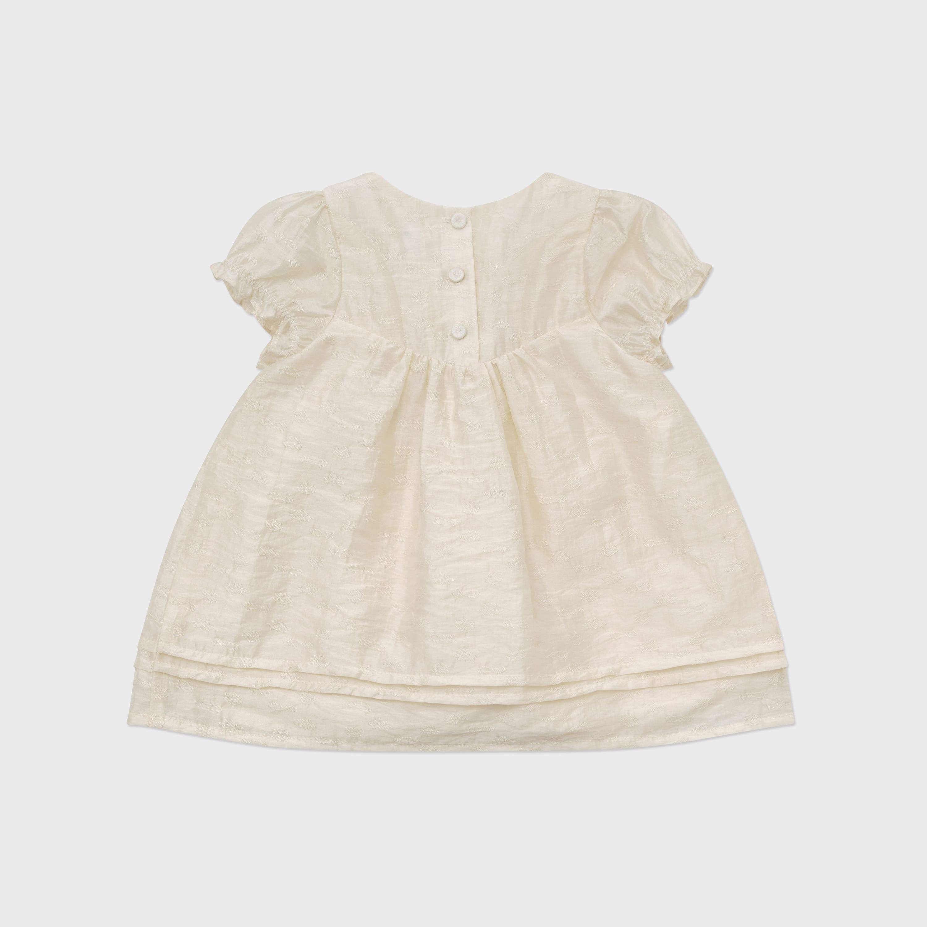 Baby Girls Beige Jacquard Dress