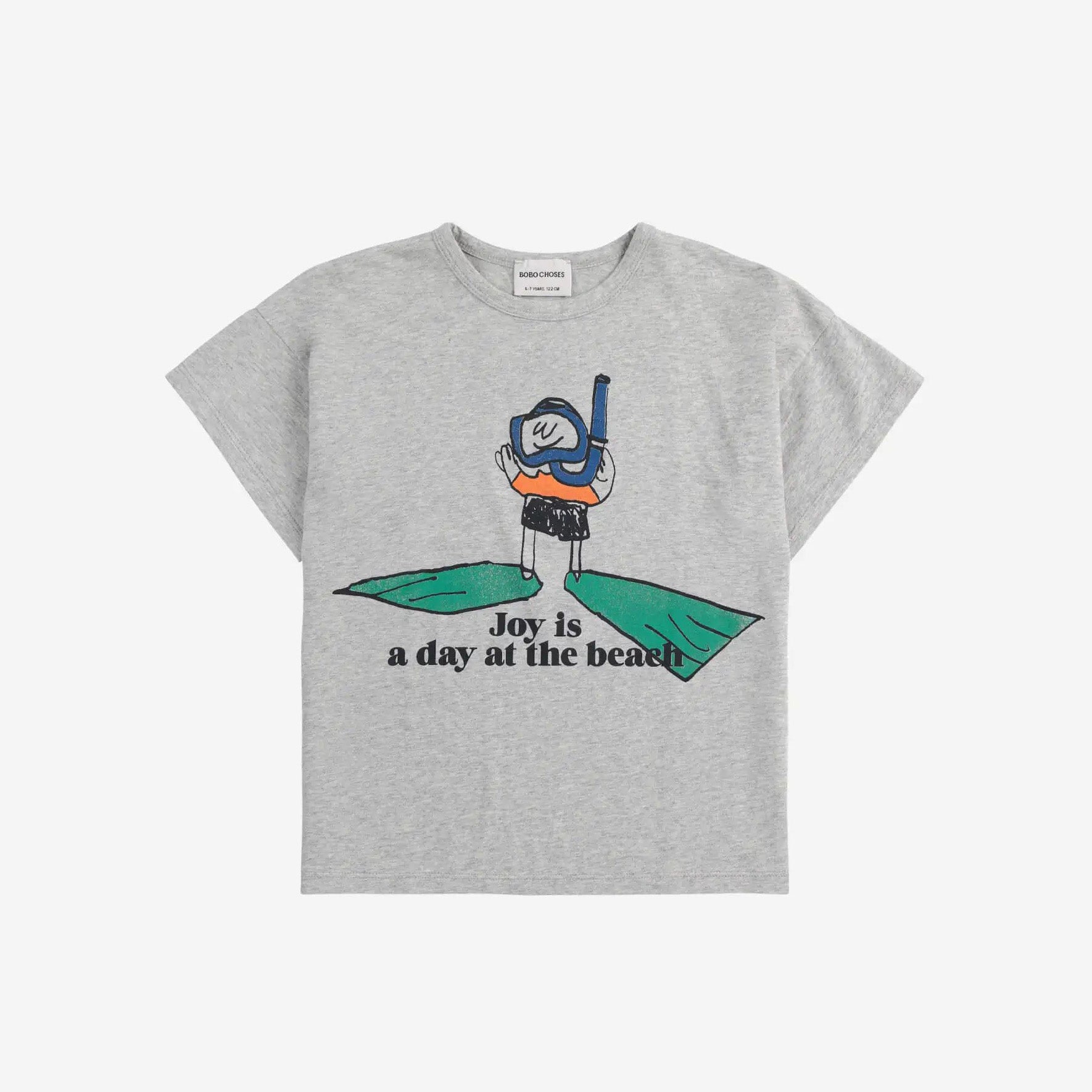 Boys & Girls Grey Printed Cotton T-Shirt